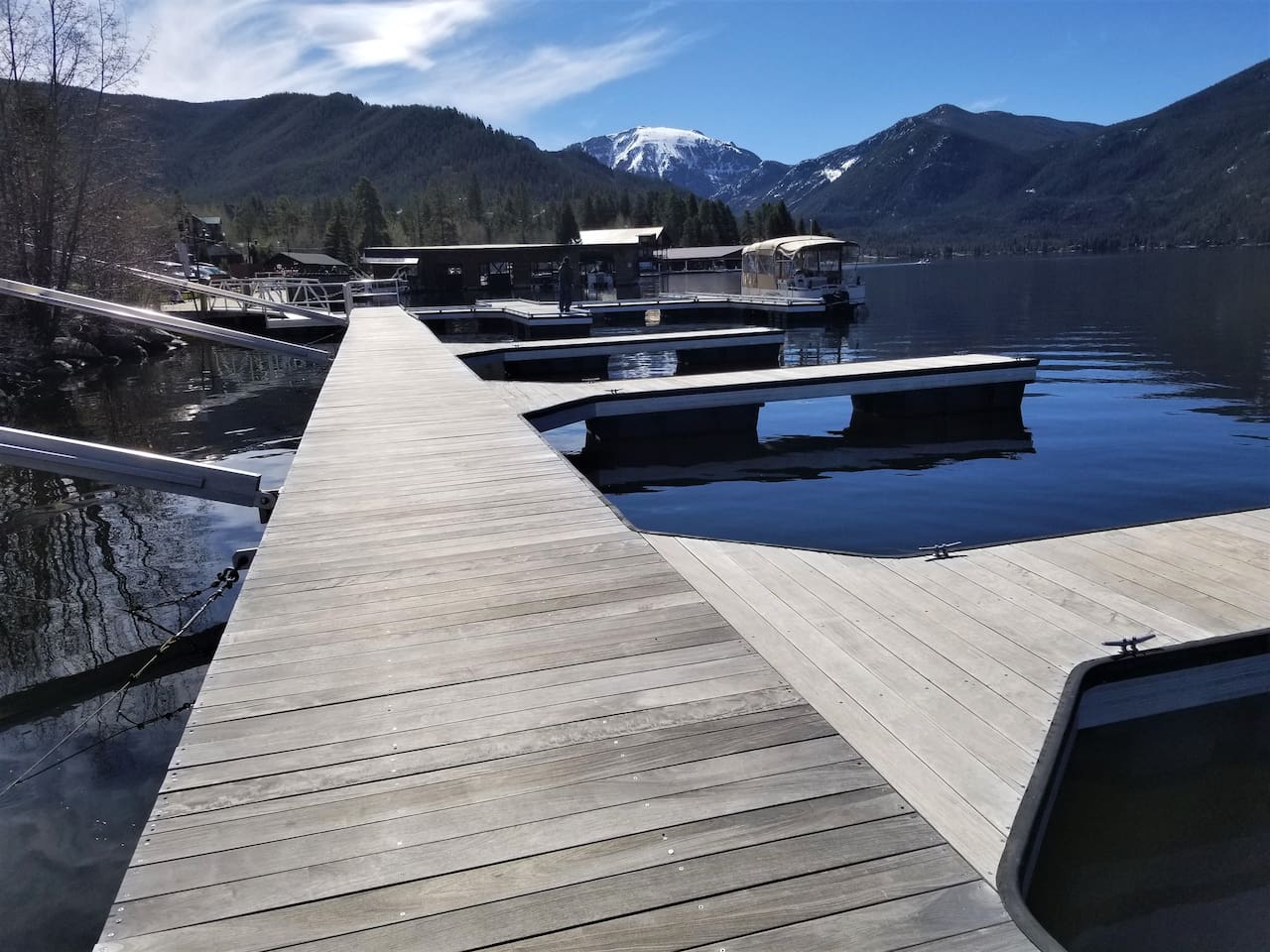 The docks in Grand Lake near the boat rentals and ice cream shop