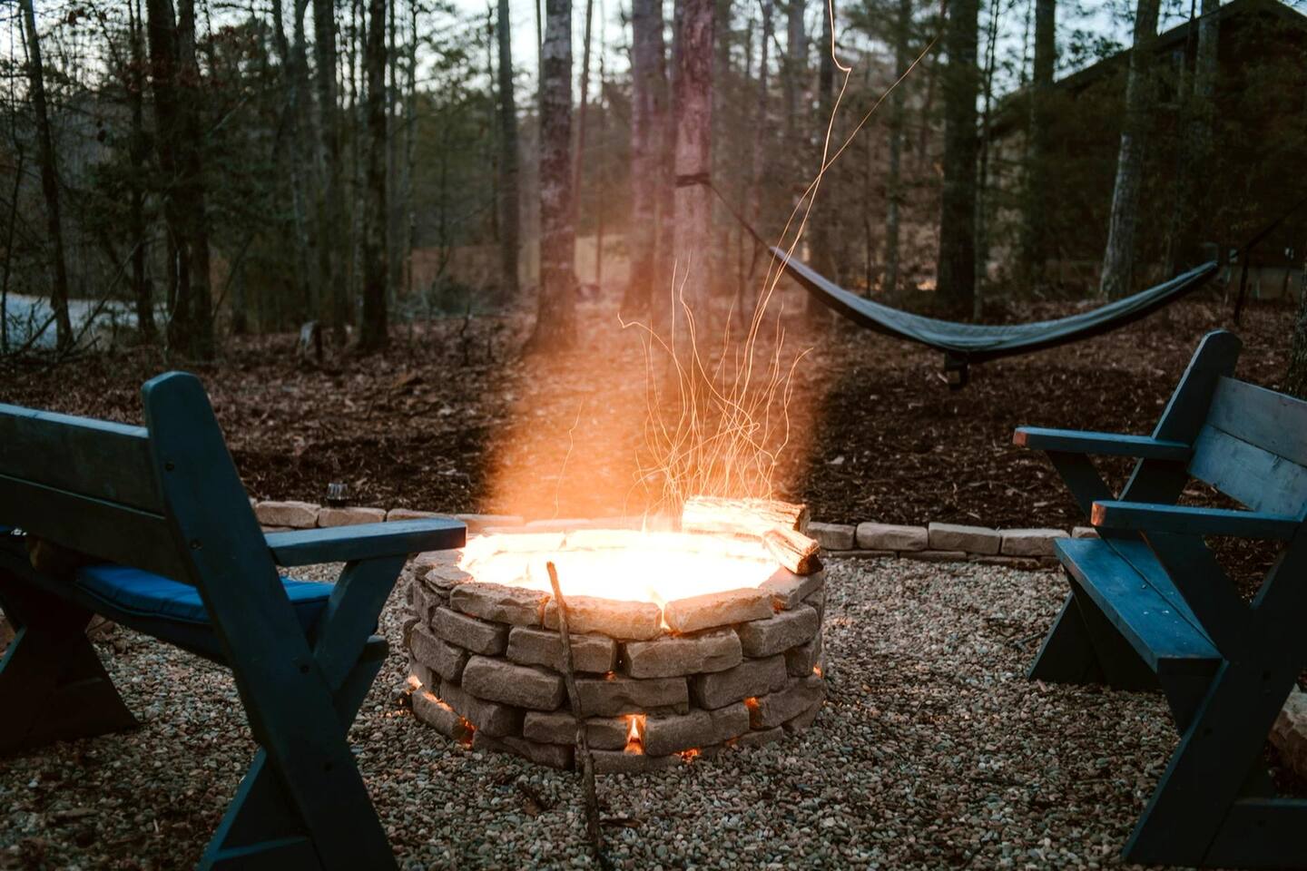 Peaceful hammock with sunset views.