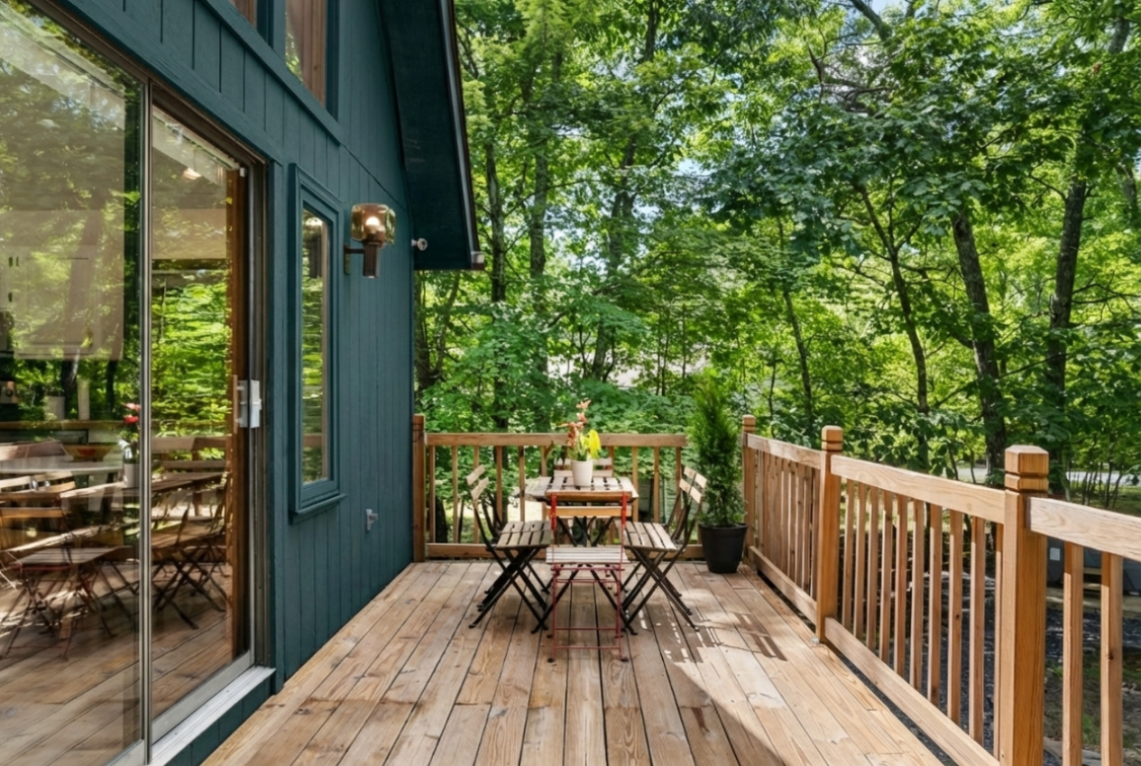Deck, Dining Table and View of the Firepit
