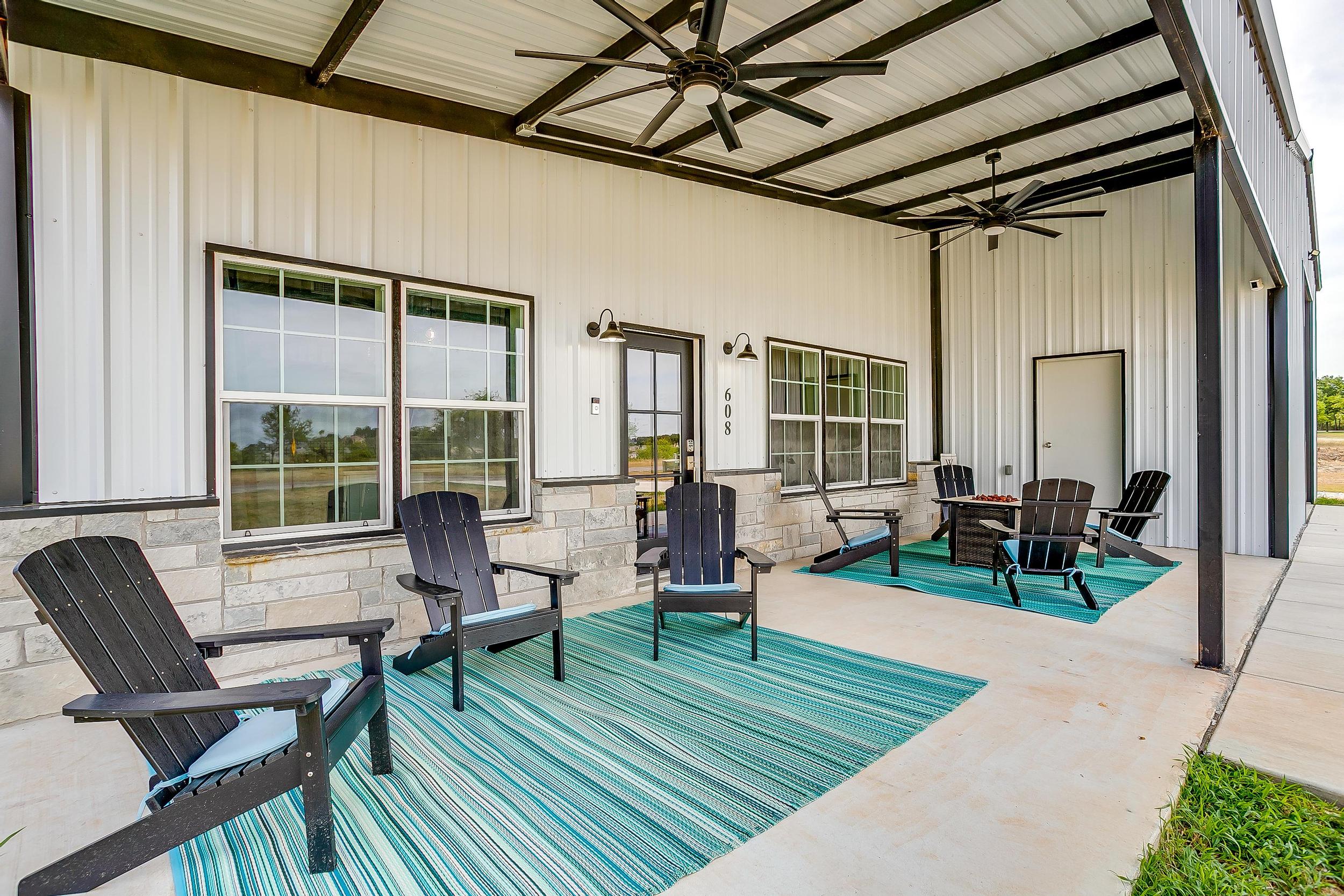 Large covered front porch for sunset views