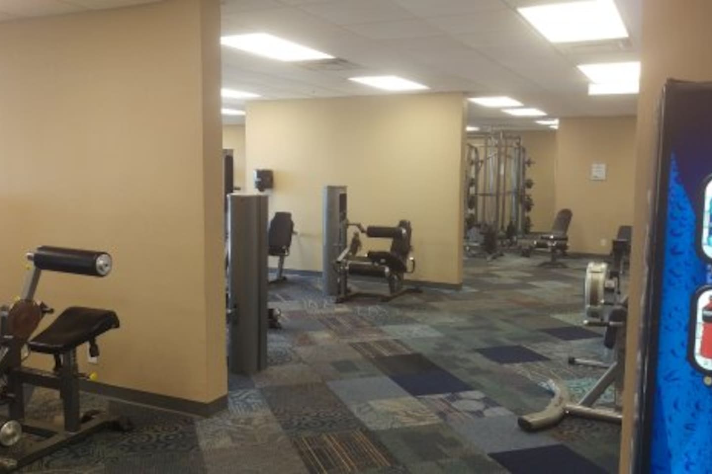 State-of-the-art-gym with beach front view 
