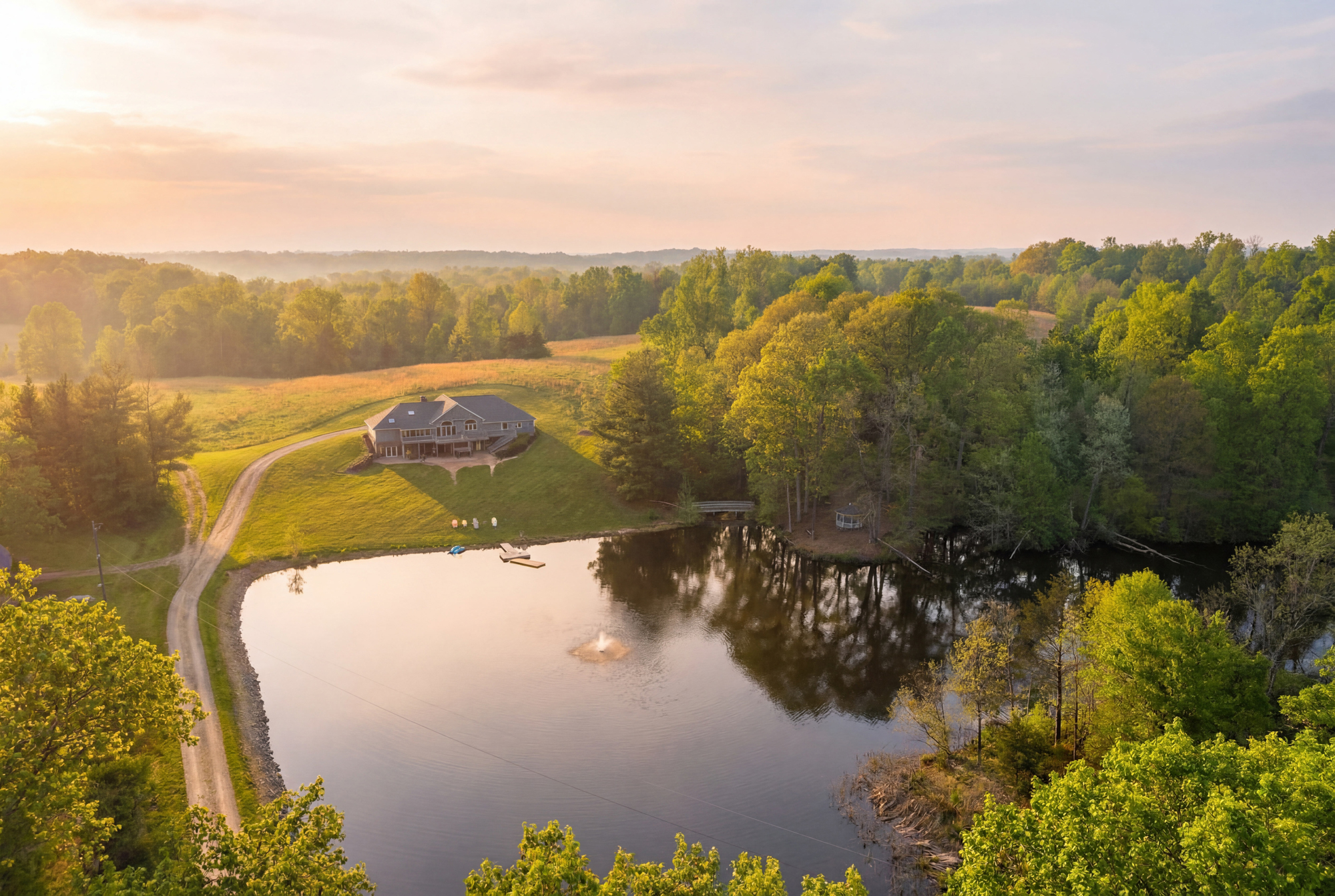 Arial view of property