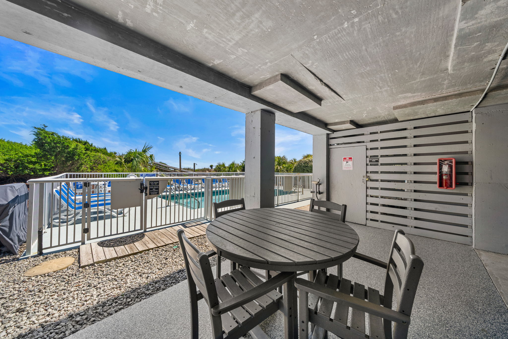 Pool | Morning Sunrise | 302 Oceanview | 1116 Ocean Blvd, Isle of Palms, SC | IOP Escapes