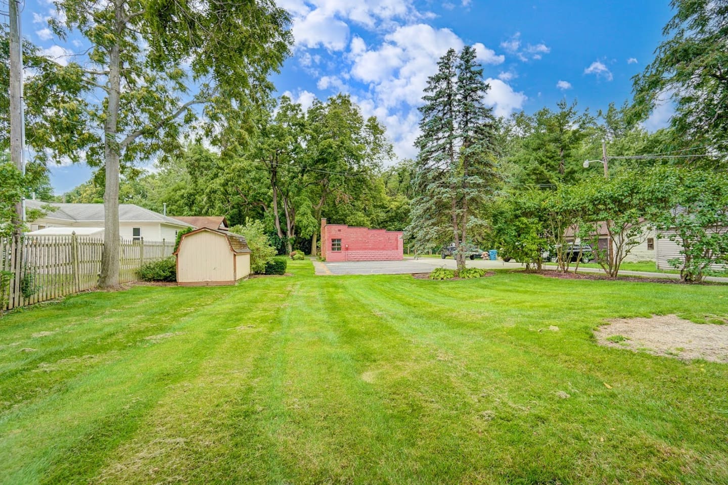 Backyard with parking pad