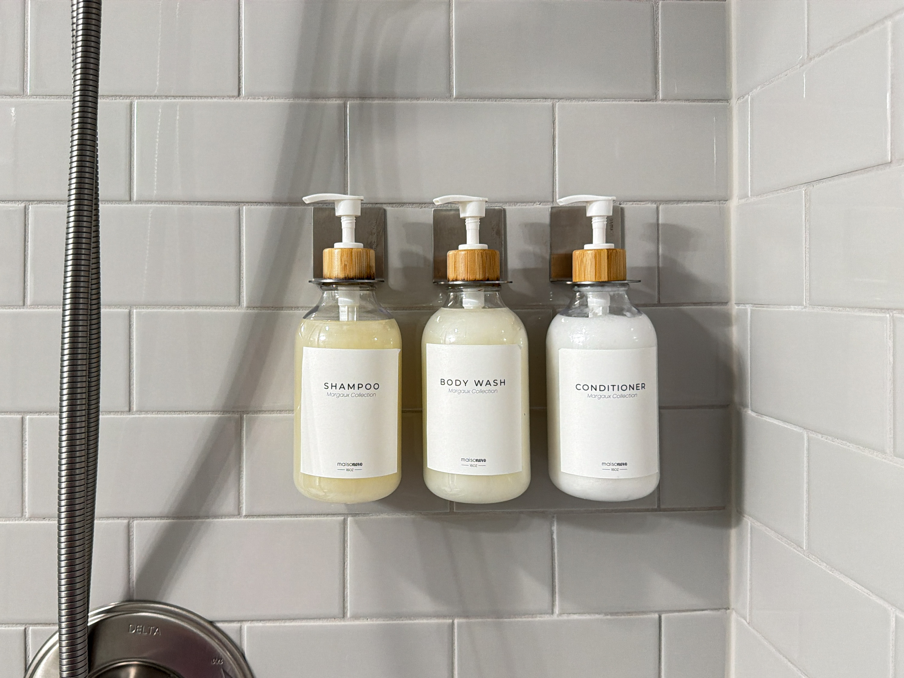 The counters are stocked down to the soap — the little things handled so you don't think about them.