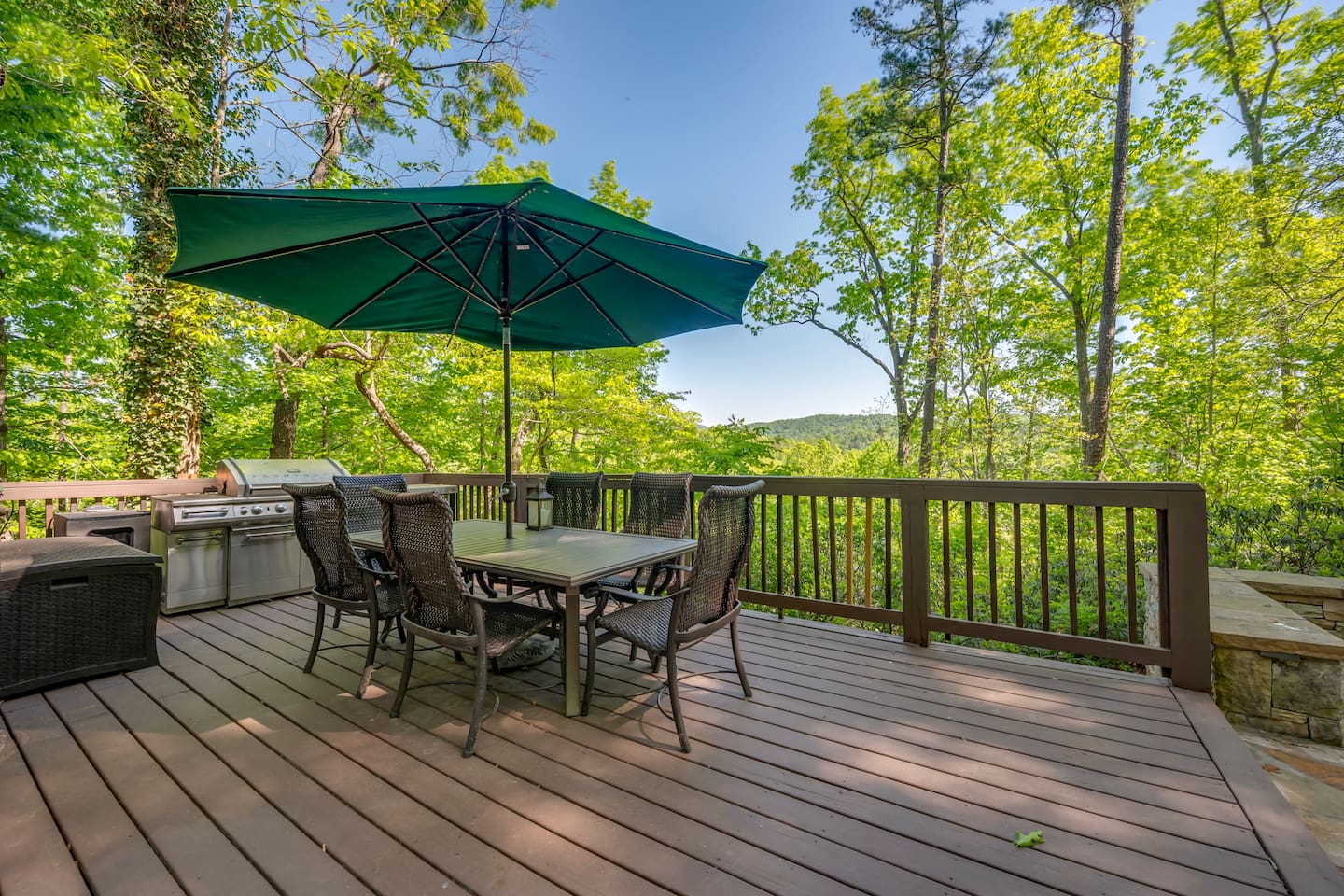 Dining space on main-level deck