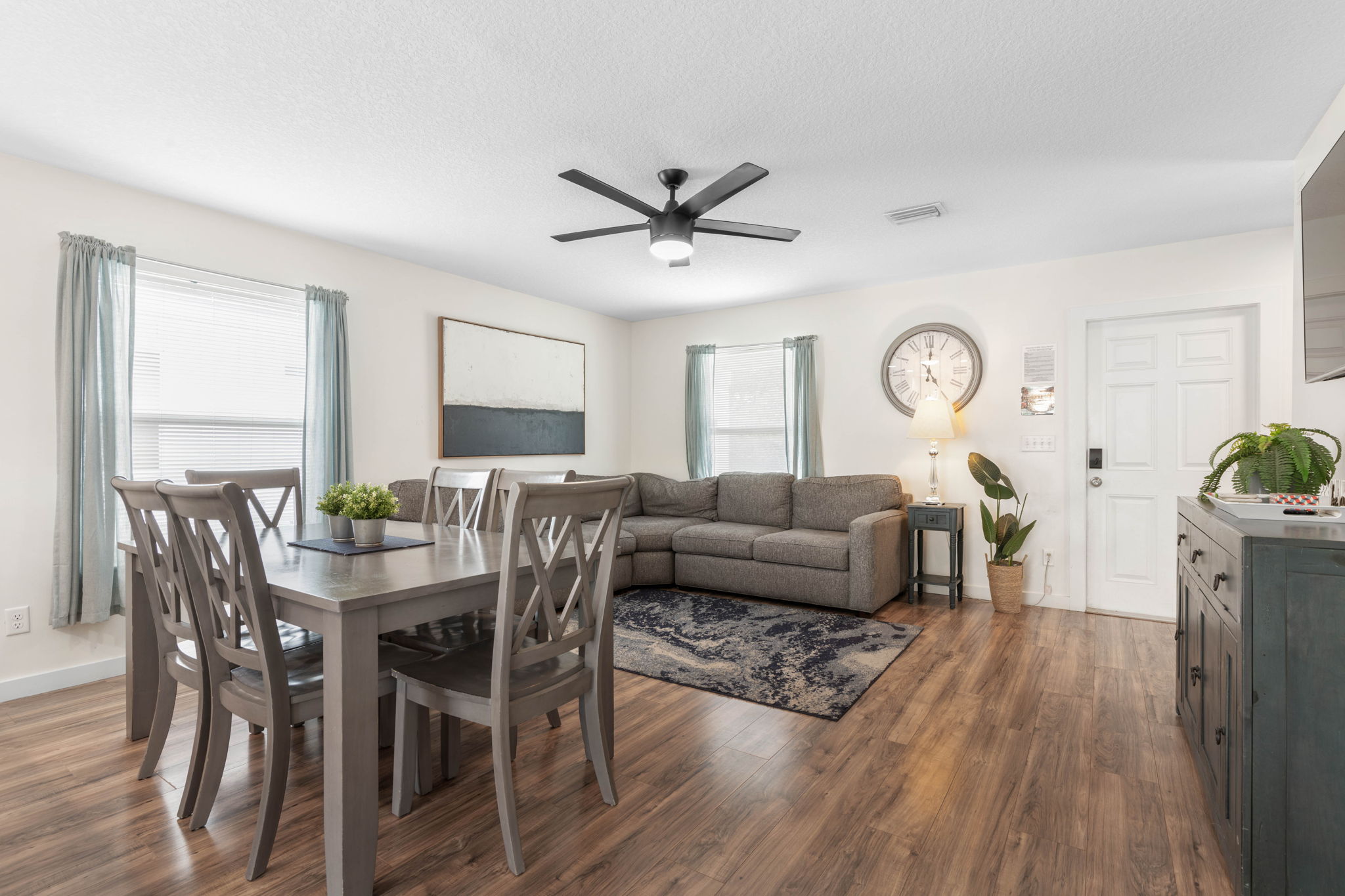 Open living spaces make gathering together easy and comfortable.