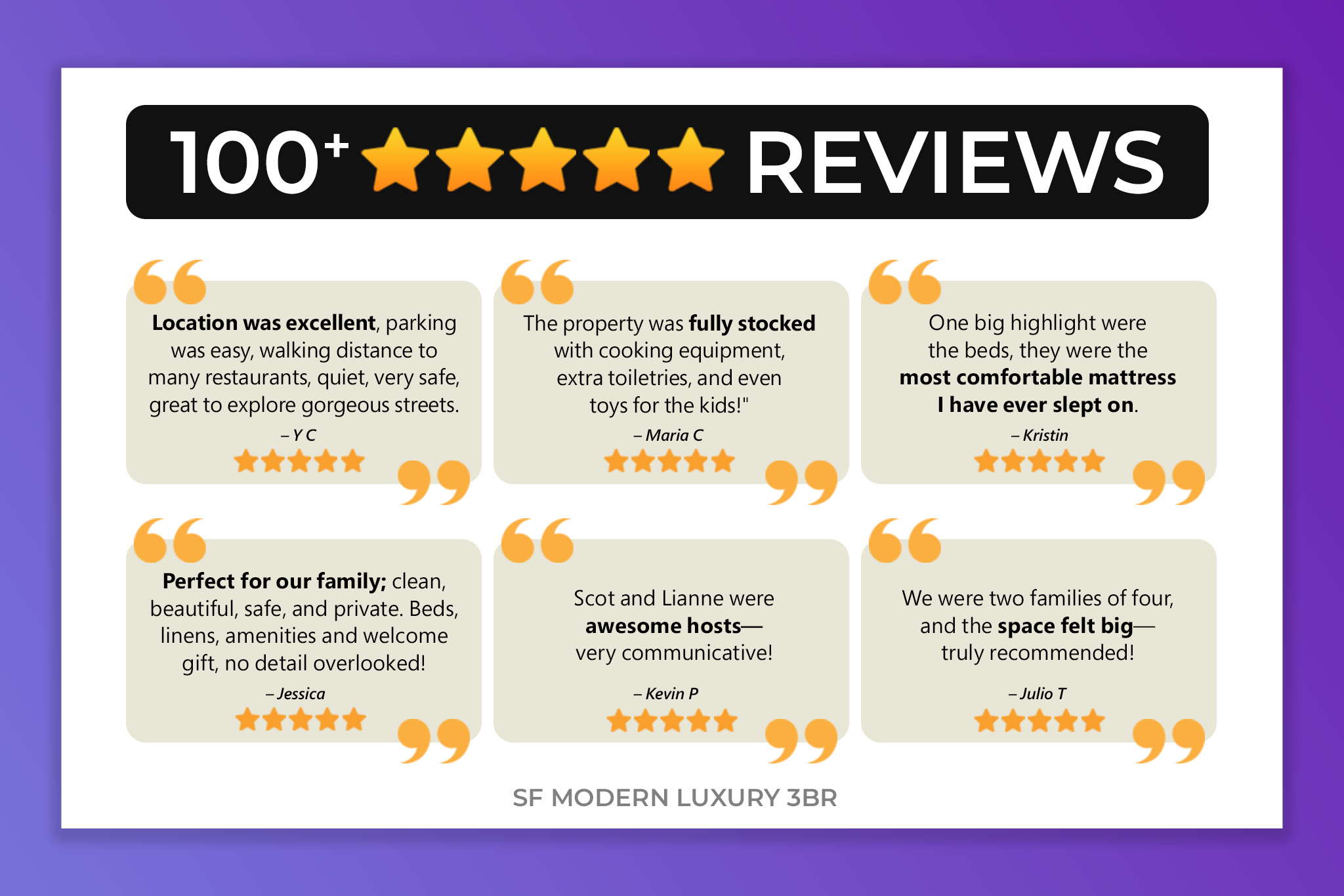 We’re all about your happiness + take SO much pride in our over 100+ five-star reviews!