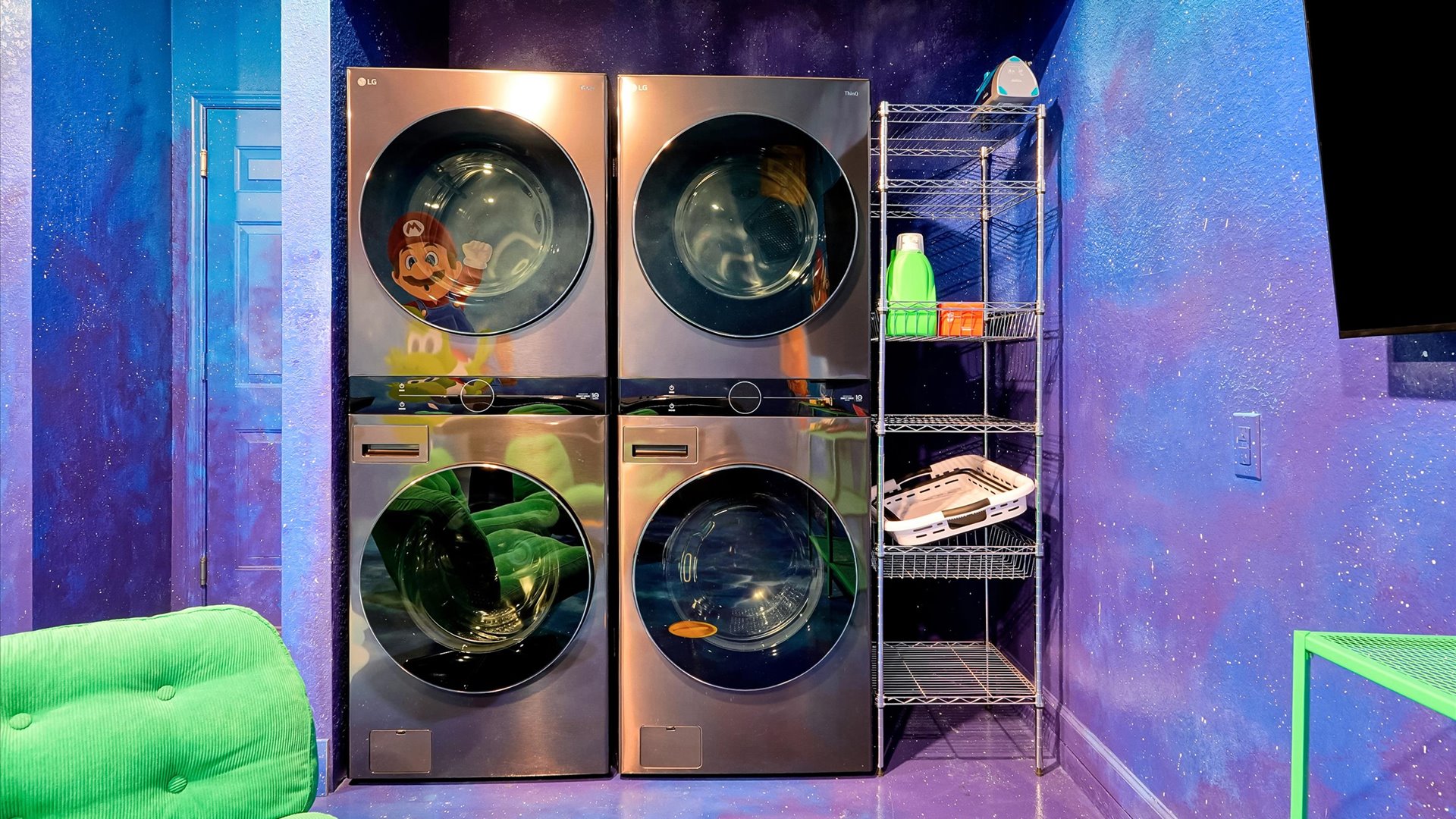 Double Laundry: Two washers and two dryers make laundry quick and convenient for larger families and longer stays.