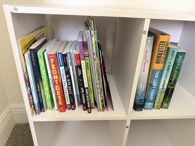 Storage Cube With Child & Adult Book Library in Closet