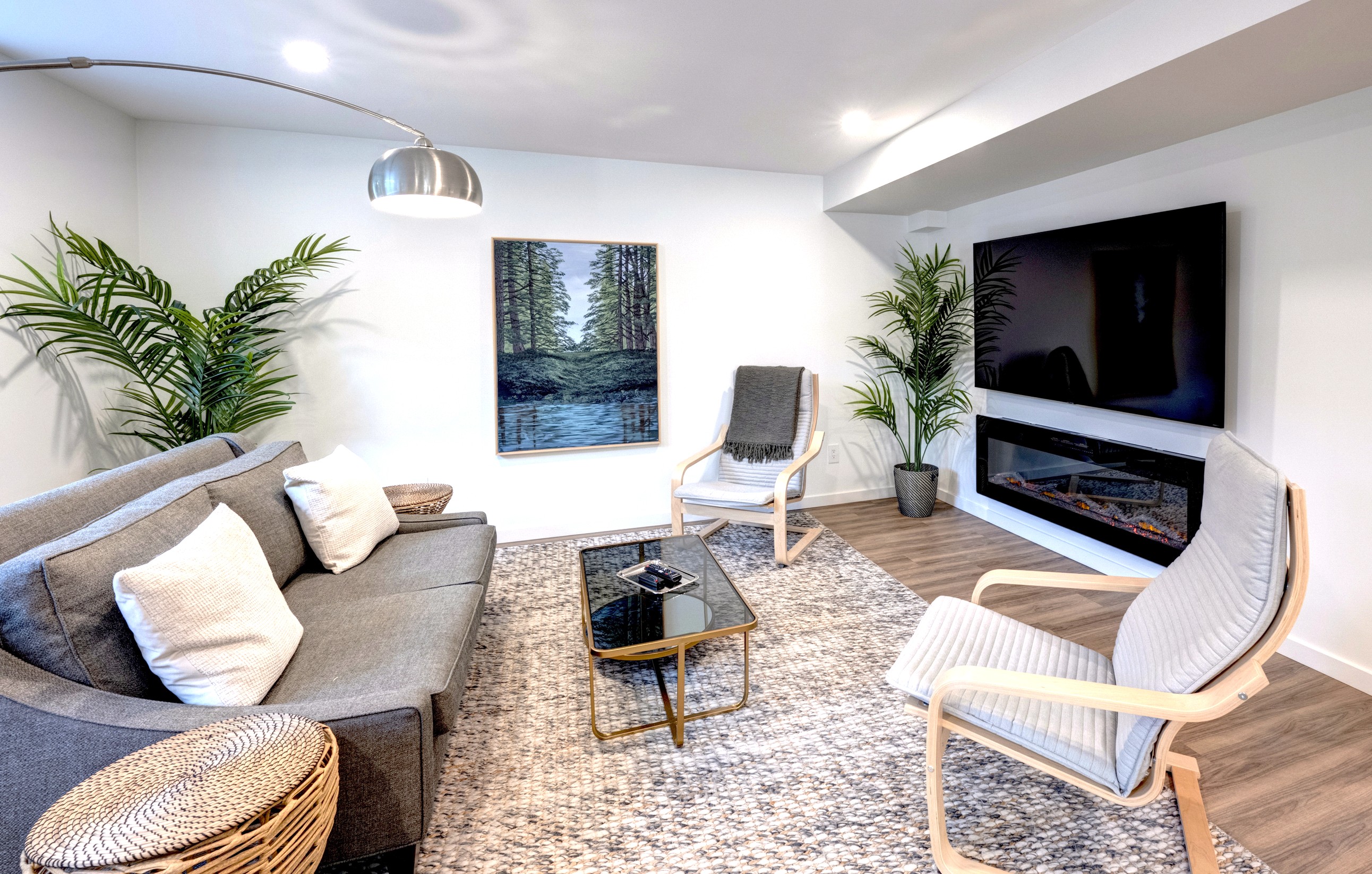 Comfortable seating area designed for relaxing after a day in the city.