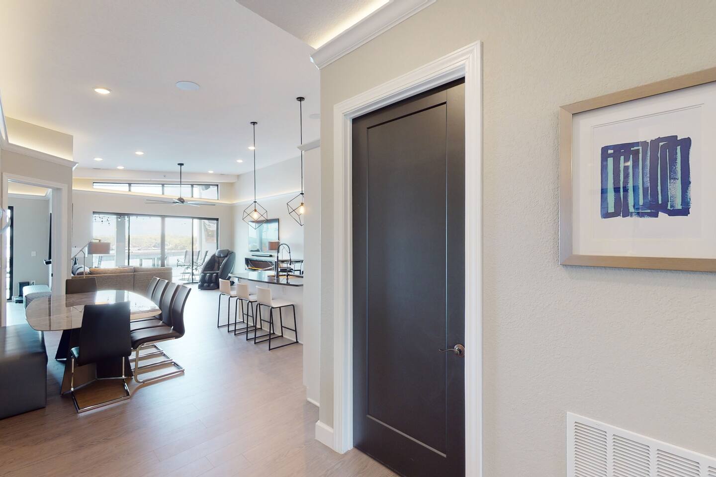 Laundry room door is in main hallway.