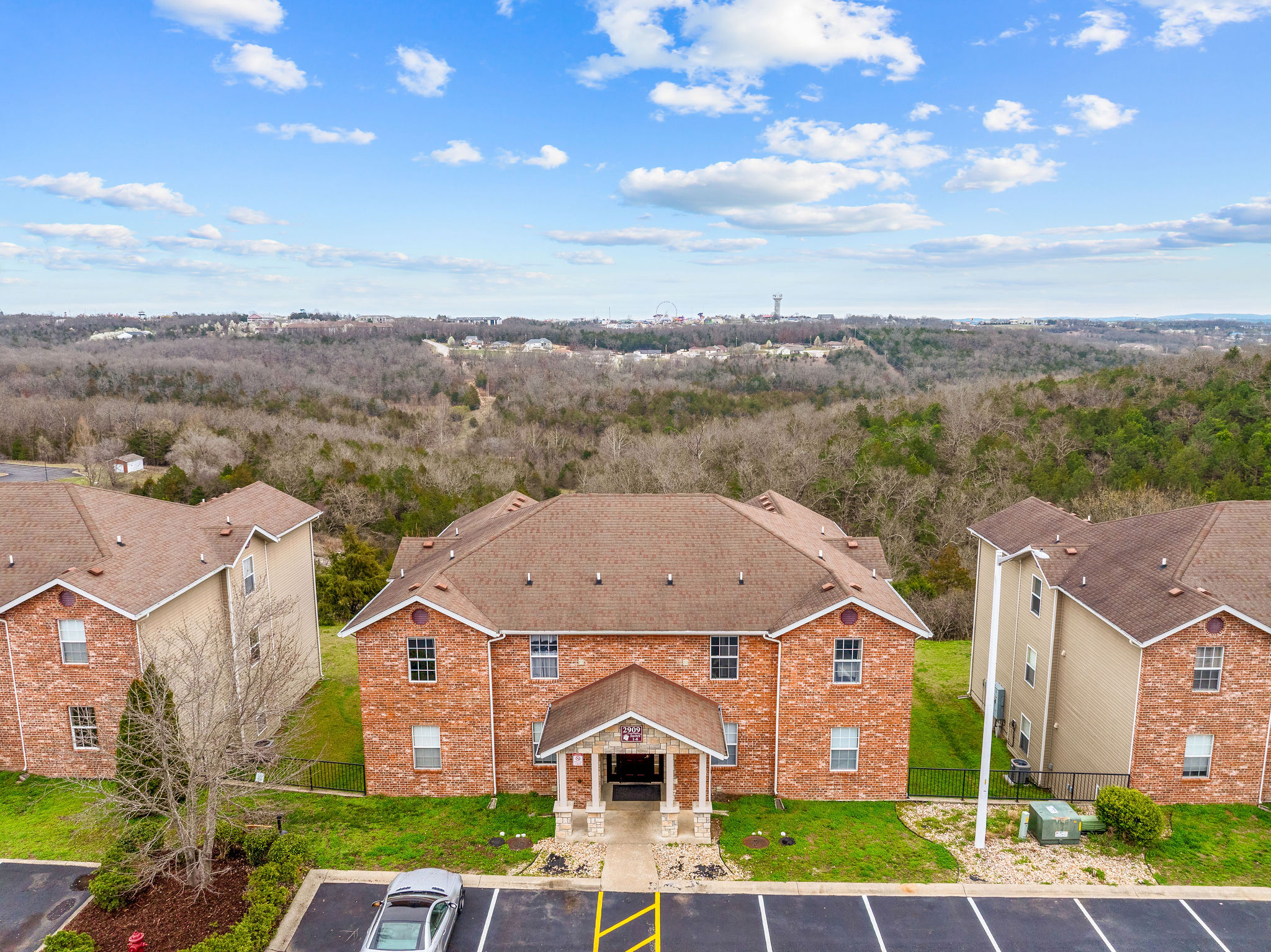 Front building view overlooking the valley