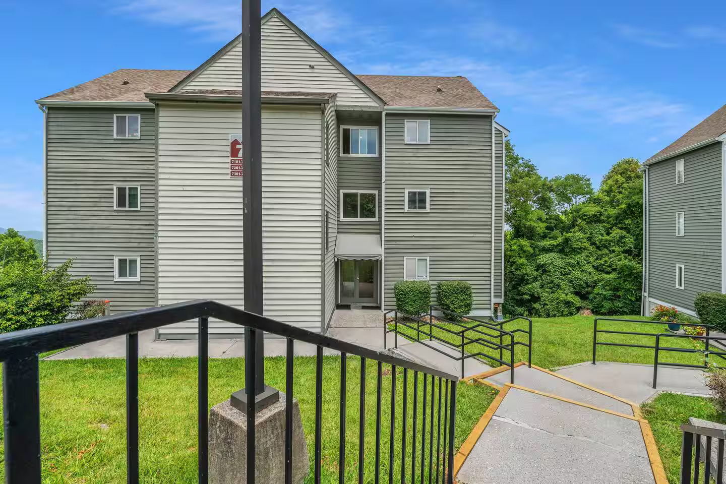 Steps to building from parking lot