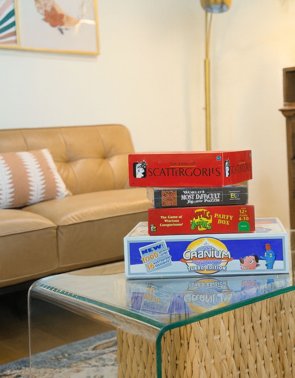 board game, books, music , TV for group to relax and play