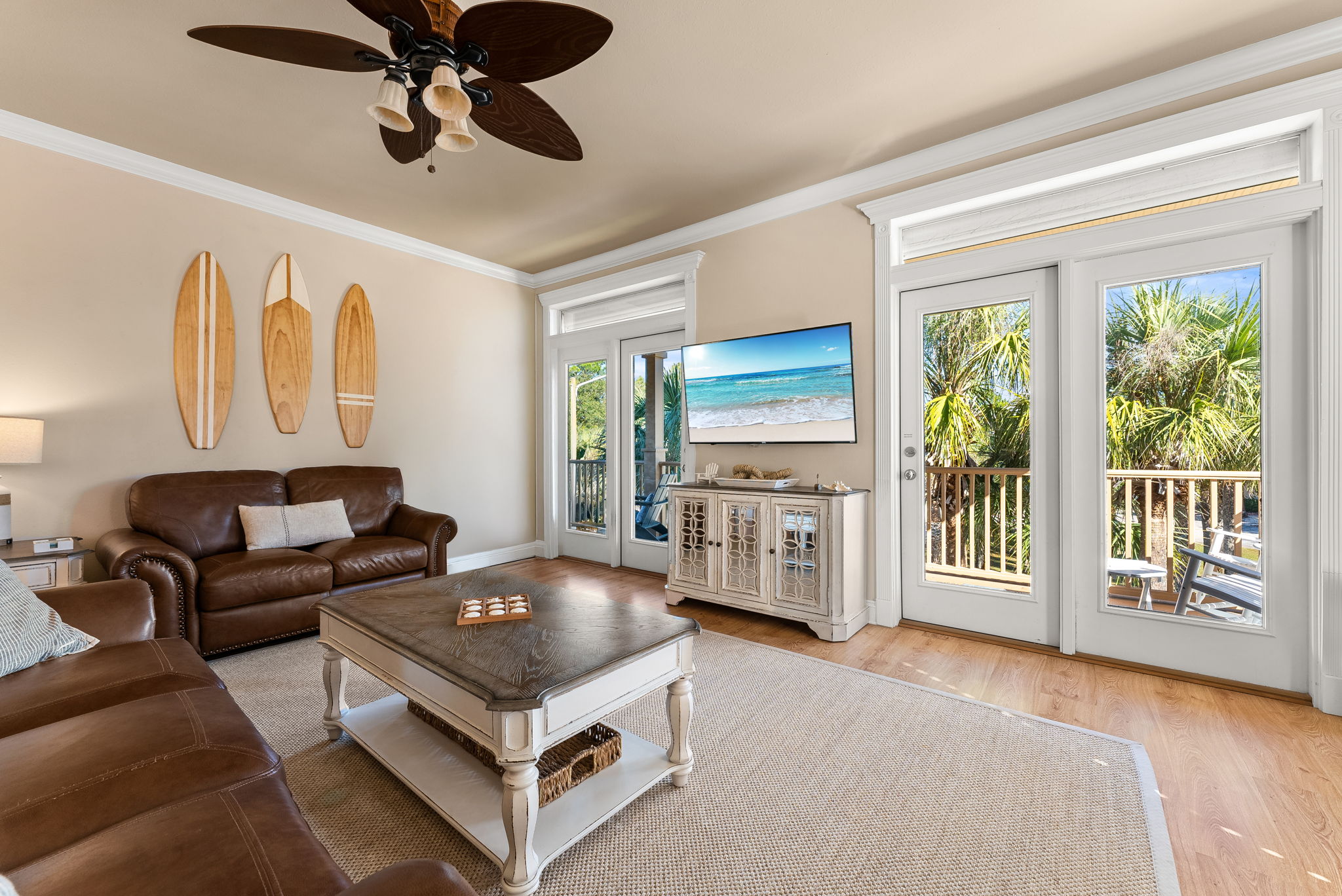 Spacious Living Room Flowing to Kitchen & Porch