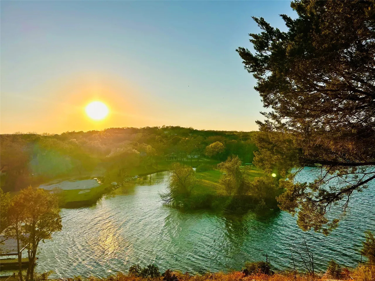 Sunset view from Happy Harbor Hideaway.