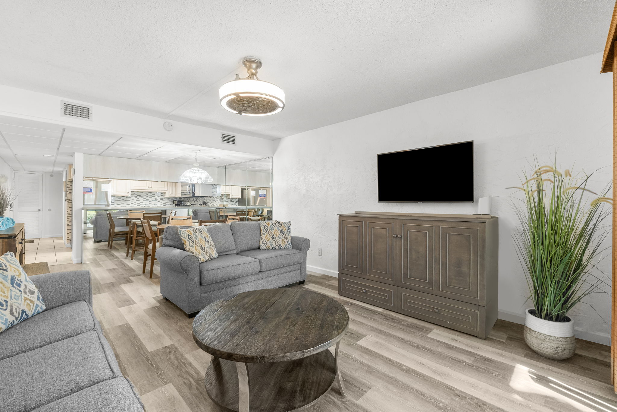 living room with murphy bed