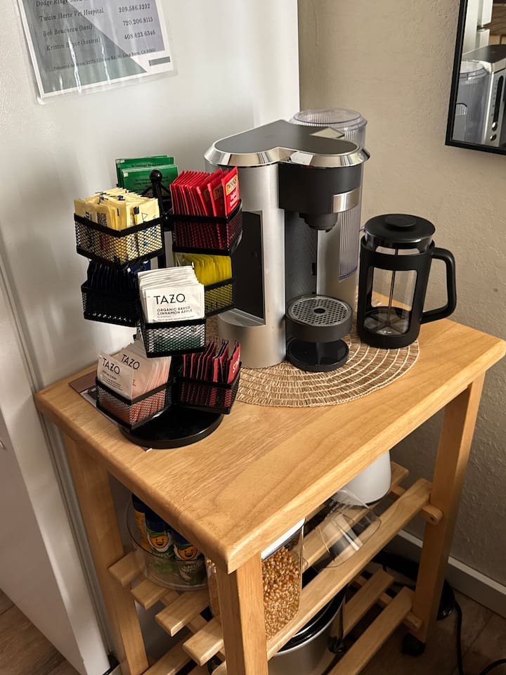 K-Cup, Nespresso, Hot Water, Ground Coffee, Espresso all supported in this machine! Milk frother also provided.