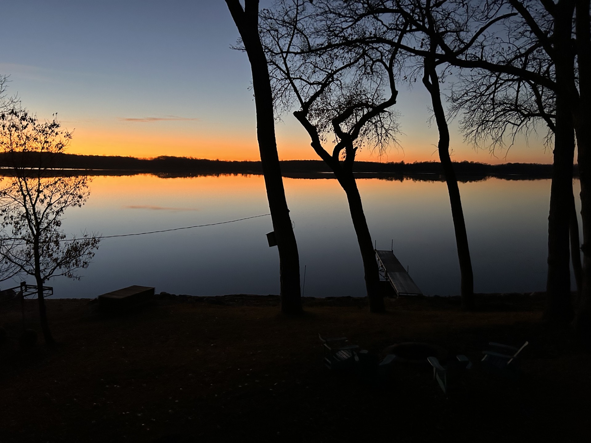 Autumn sunrise from the deck