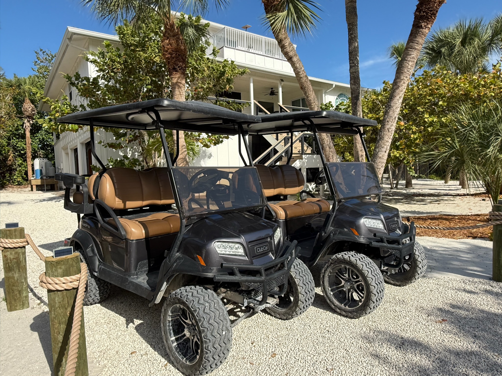 Explore North Captiva Island in style with two of your very own top of the line golf carts
