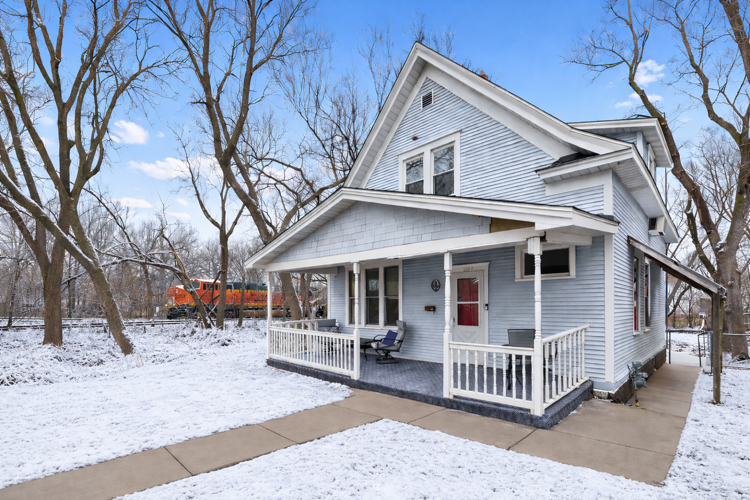 There's a train track right next to the house, for those who love trains!