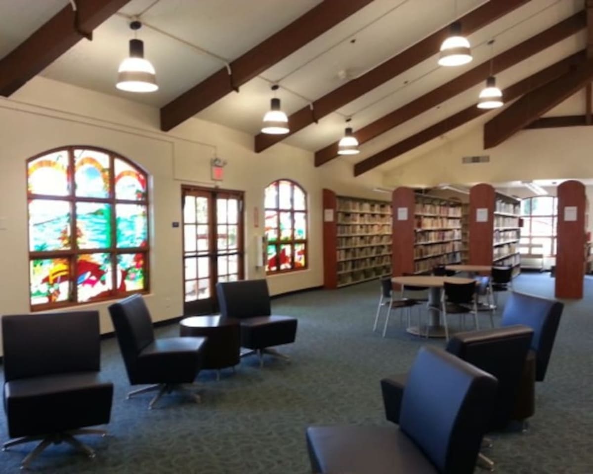 San Clemente Library across the street.  Loads of books and other content but also activities for kids like builder's club, storytime, needlework, crafts, etc.  