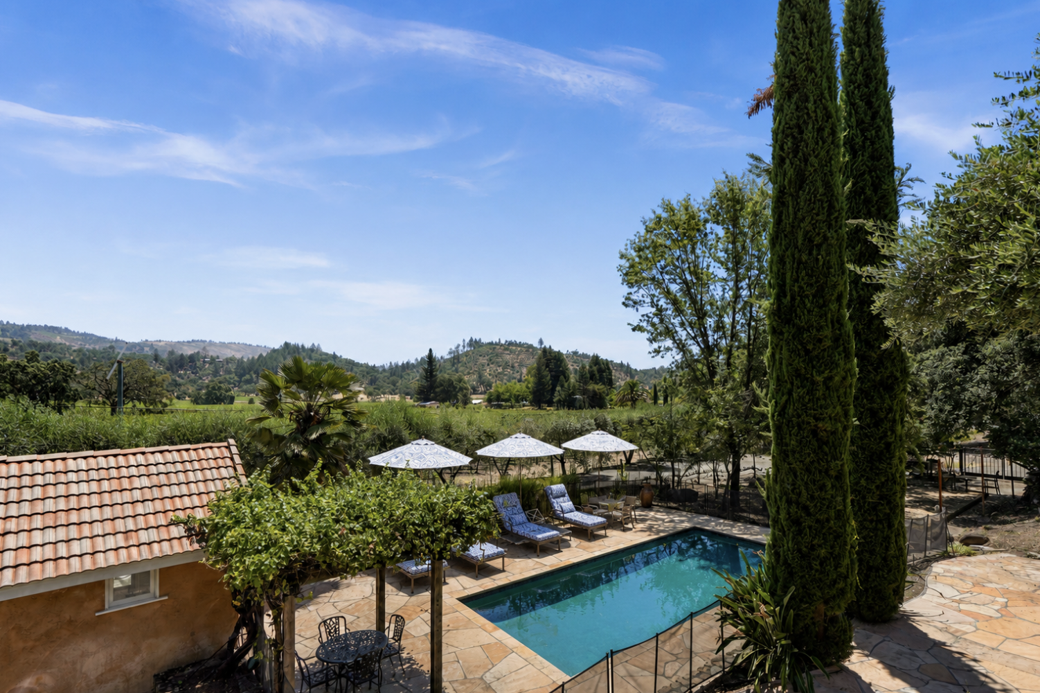 Private pool with Napa Valley views