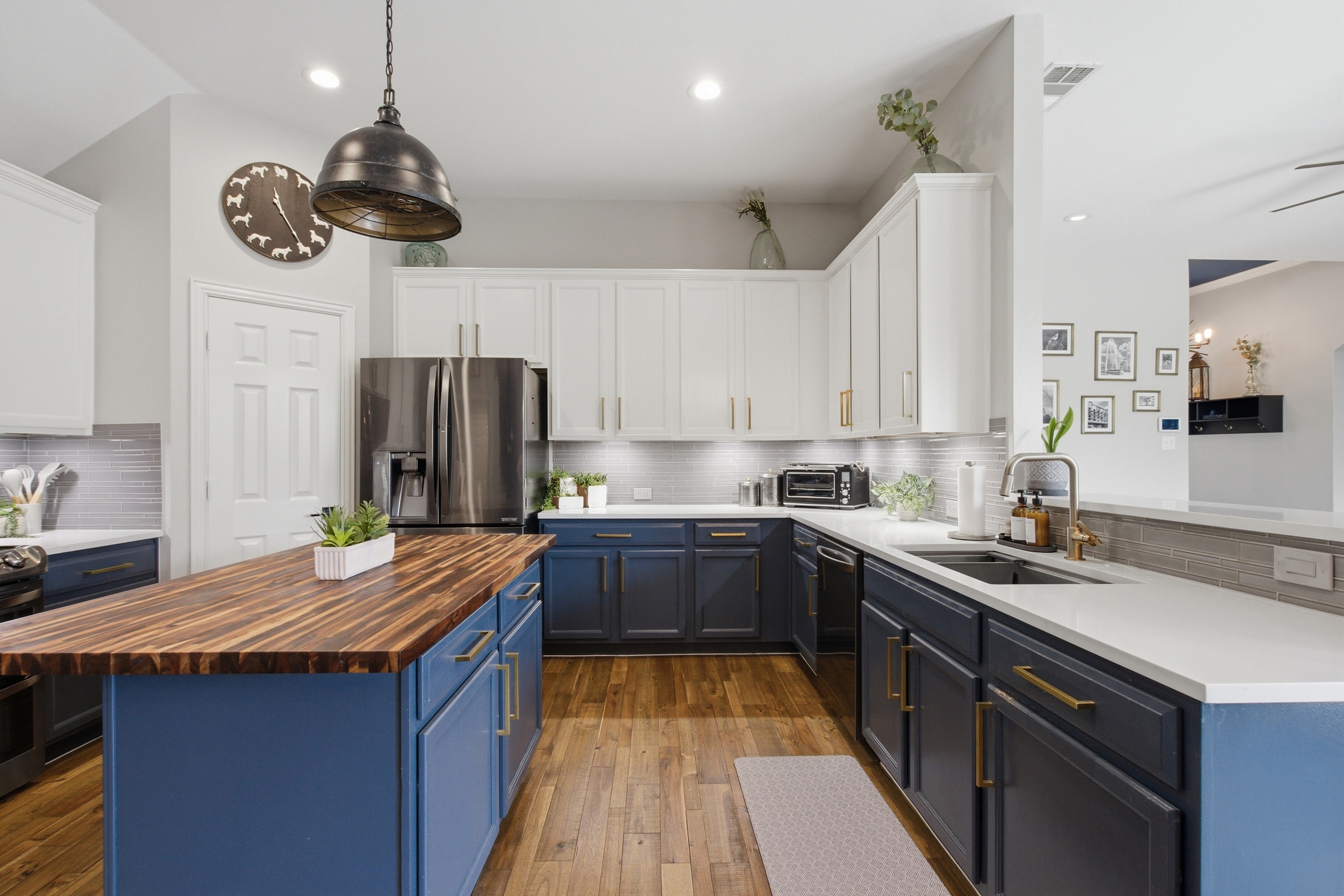 Kitchen featuring an LG Refrigerator, LG Electric Stove with Double Oven, LG Microwave, and LG Dishwasher. Everything you need to cook full meals during your stay.
