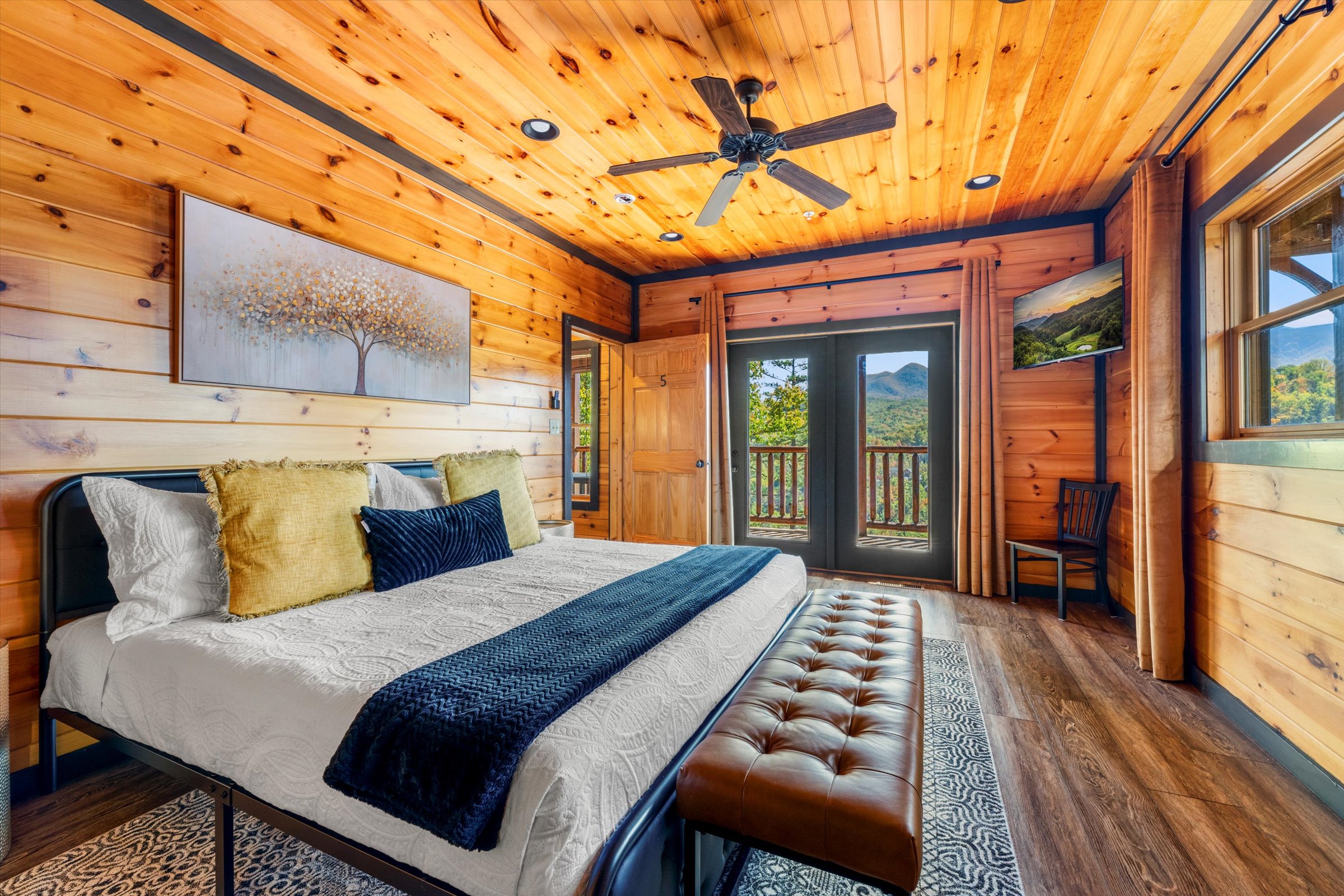 Bedroom 5 (main floor) is handicap accessible and has a king bed along with a private bathroom