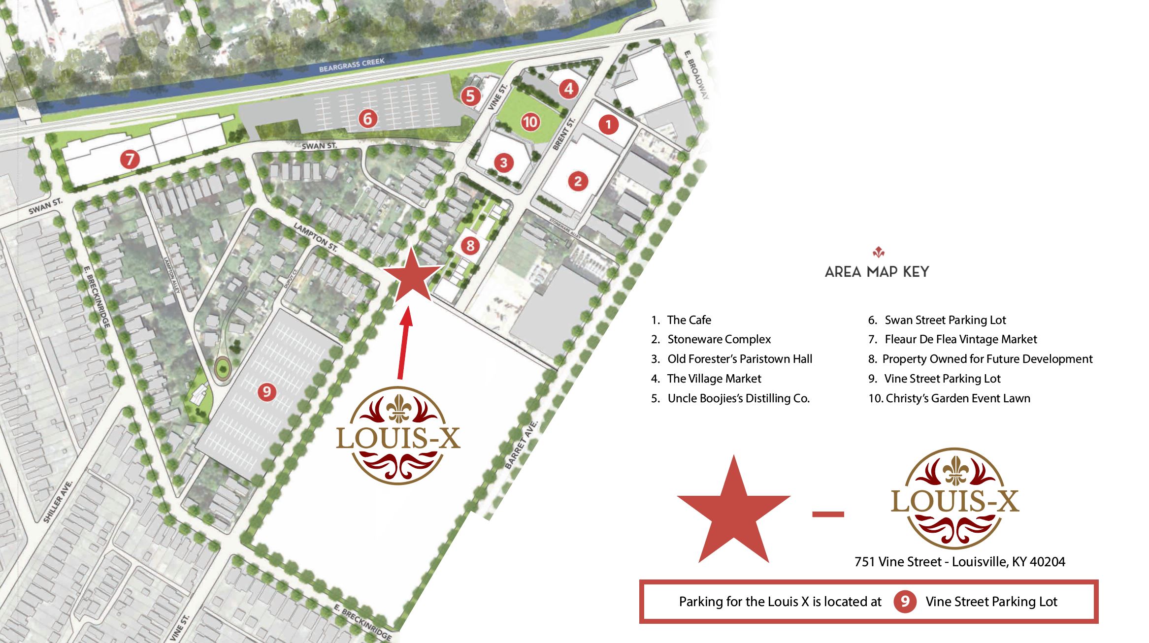 Paristown Point Map and Parking