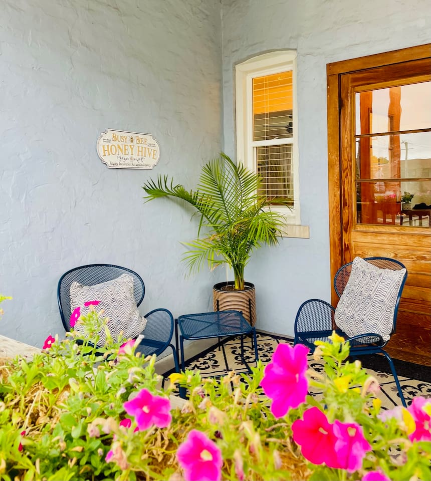 Private outdoor patio with comfortable seating, ideal for morning coffee, relaxed evenings, or stepping outside without leaving the property.