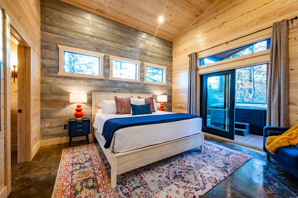 Bedroom Suite #1 with Private Attached Bath and Hot Tub Access