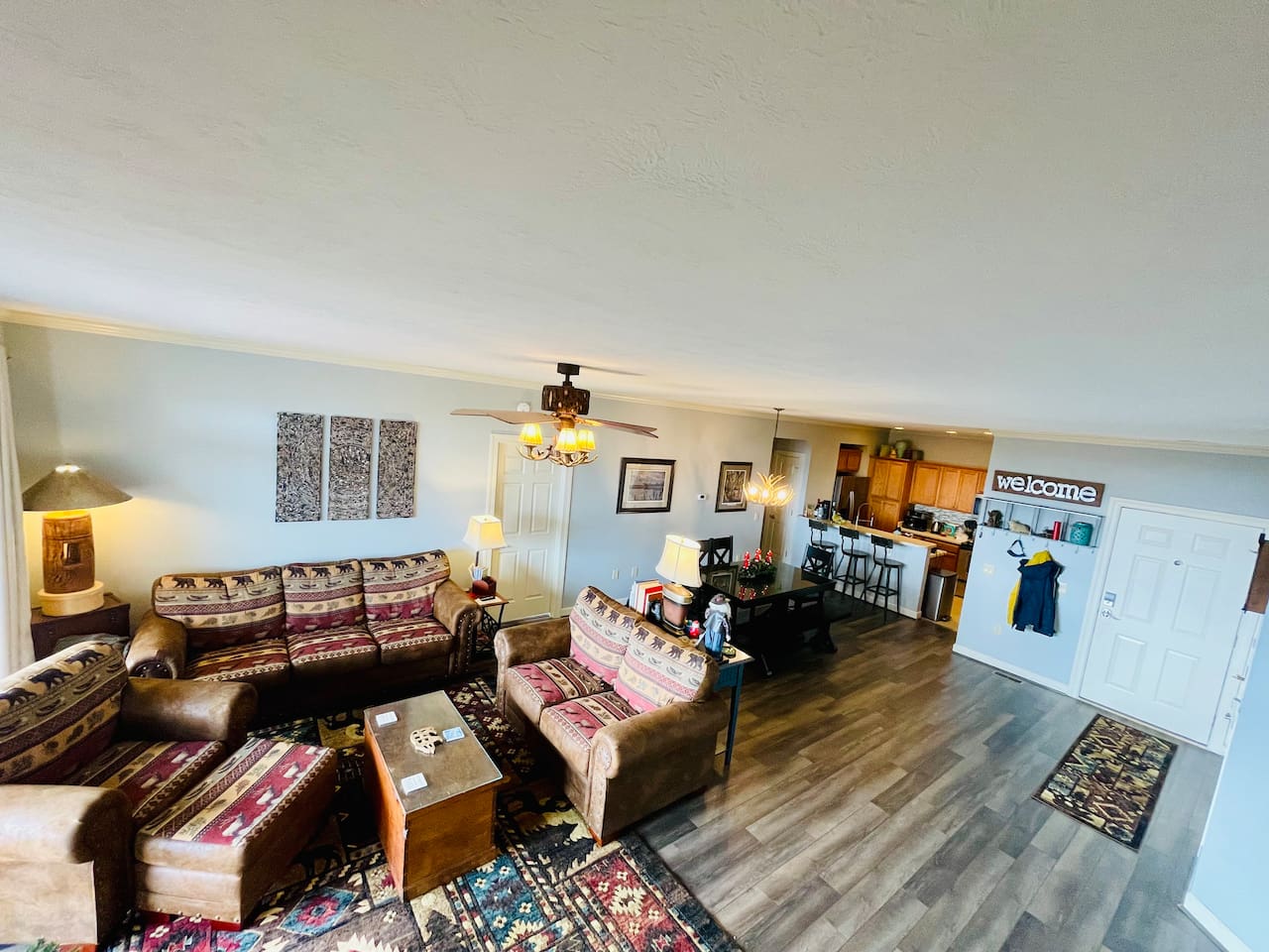 Living Room, Dining Room, Kitchen