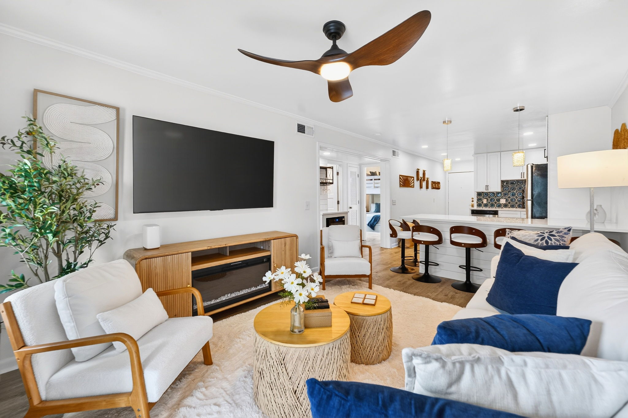 Living Room | Beach Break | IOP Escapes Vacation Rentals | 1400 Ocean Blvd 106B, Isle of Palms SC