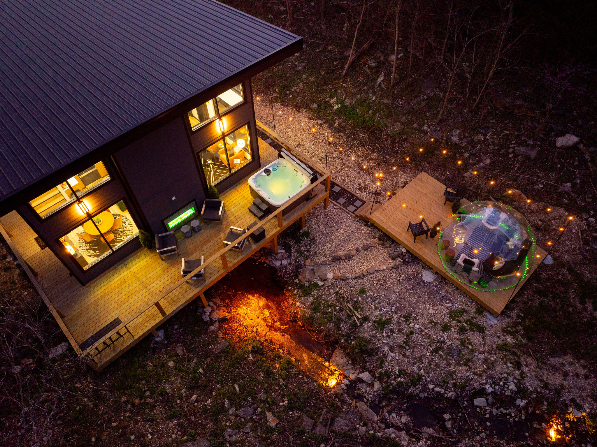Your own secluded 2-acre escape, surrounded by forest and flowing water