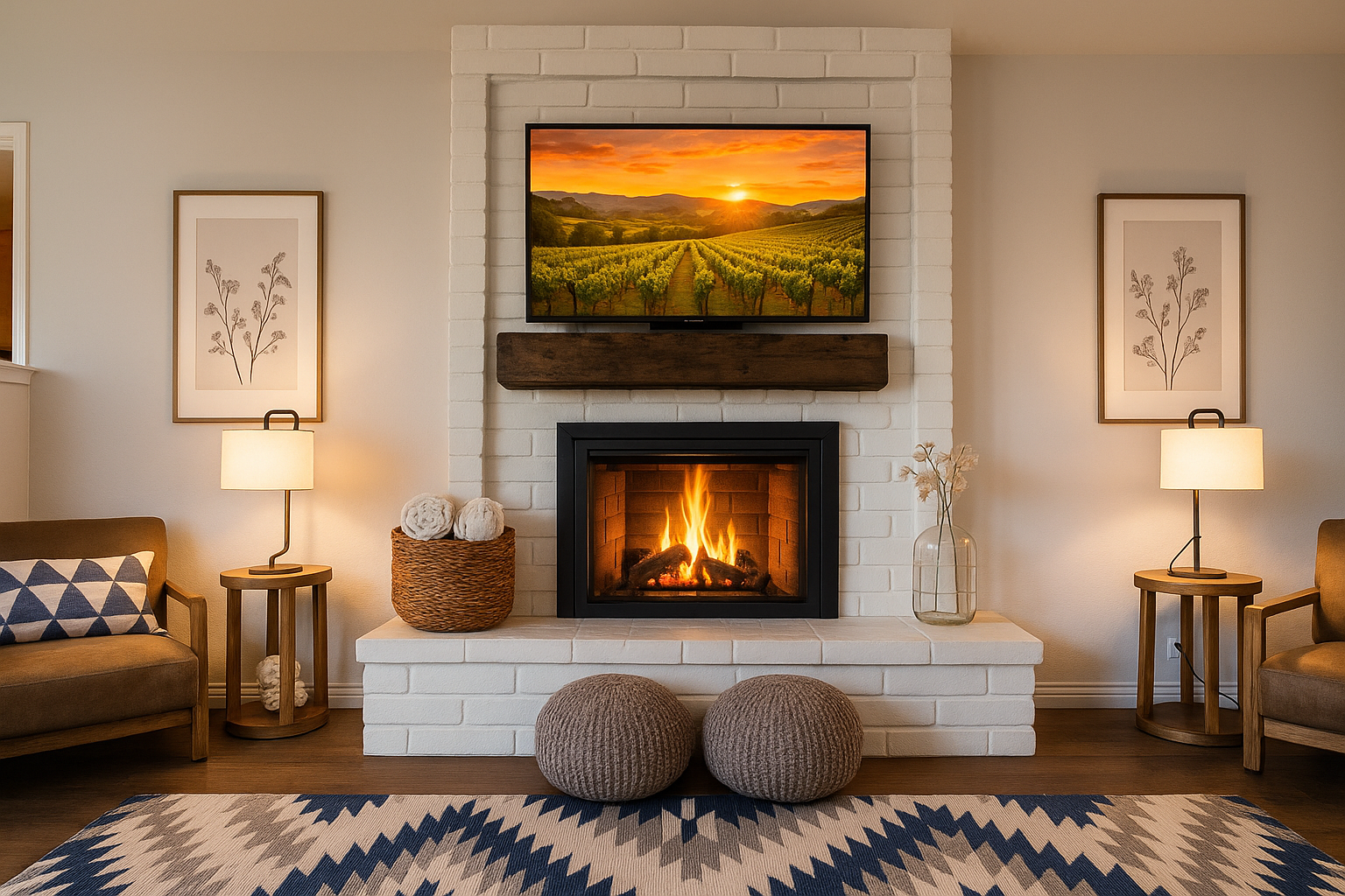Double sided gas fire place
