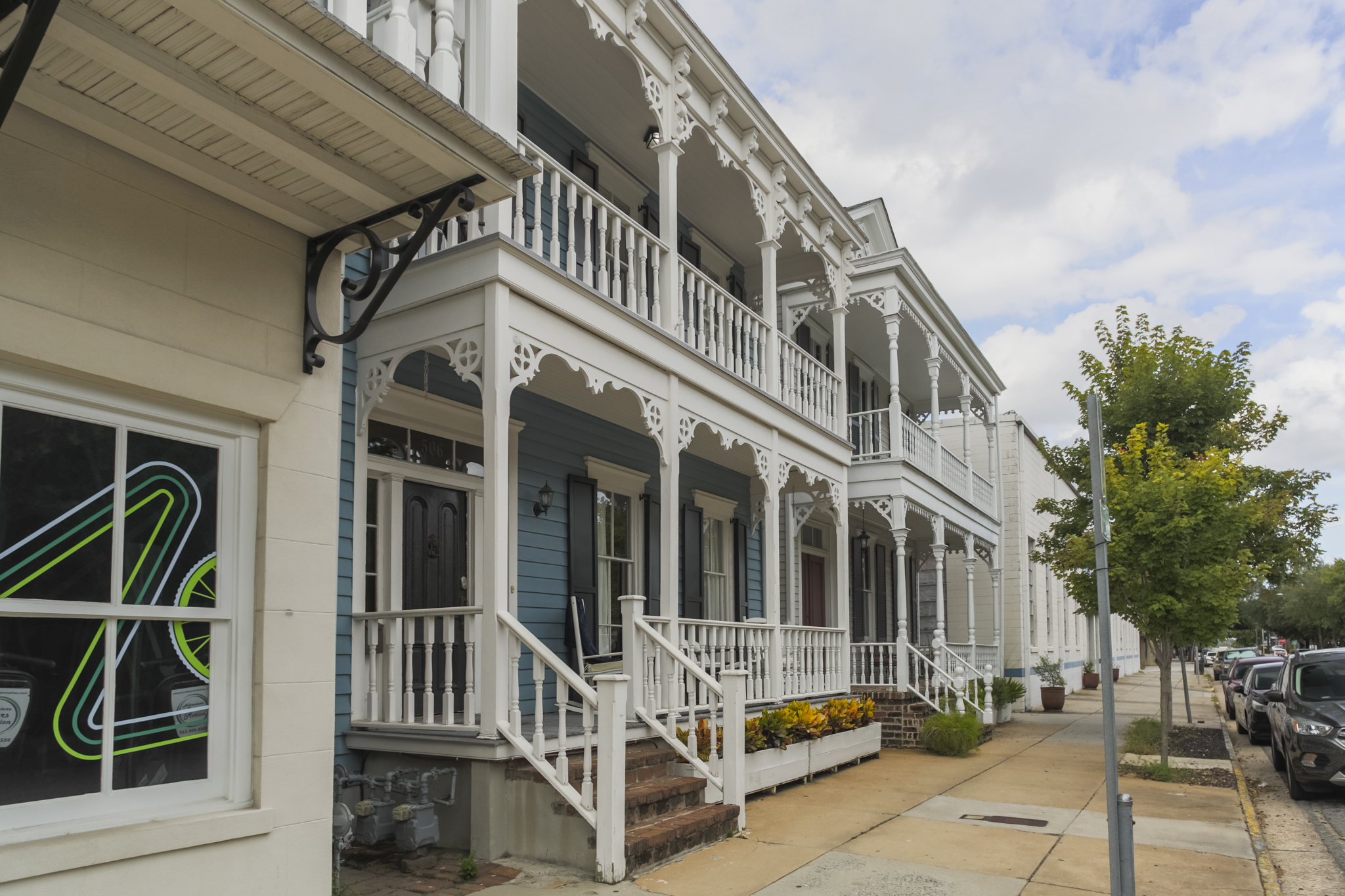 Timeless Southern charm—our beautifully restored blue Victorian home at golden hour.