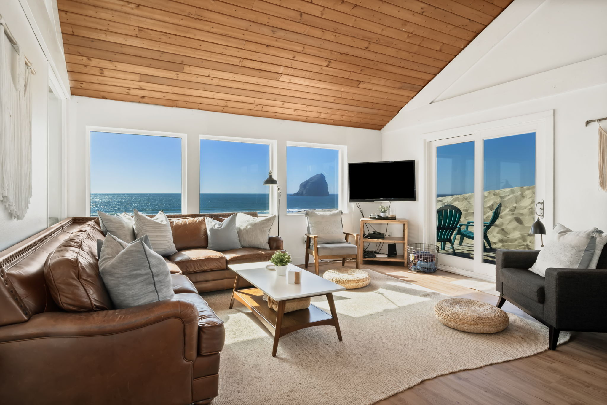 Views of Haystack rock from the comfort of your couch!
