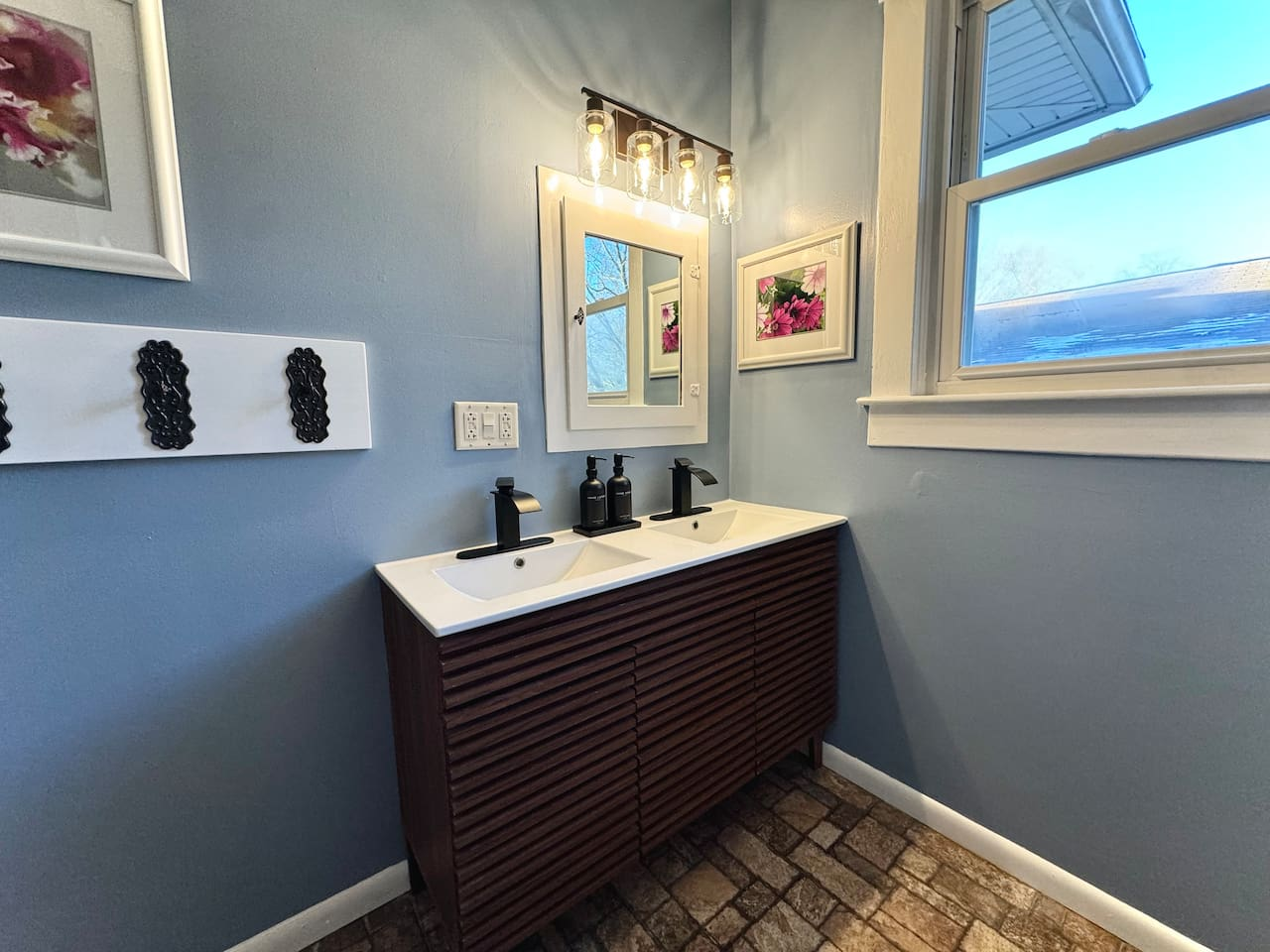 Double vanity to help your group get ready quickly