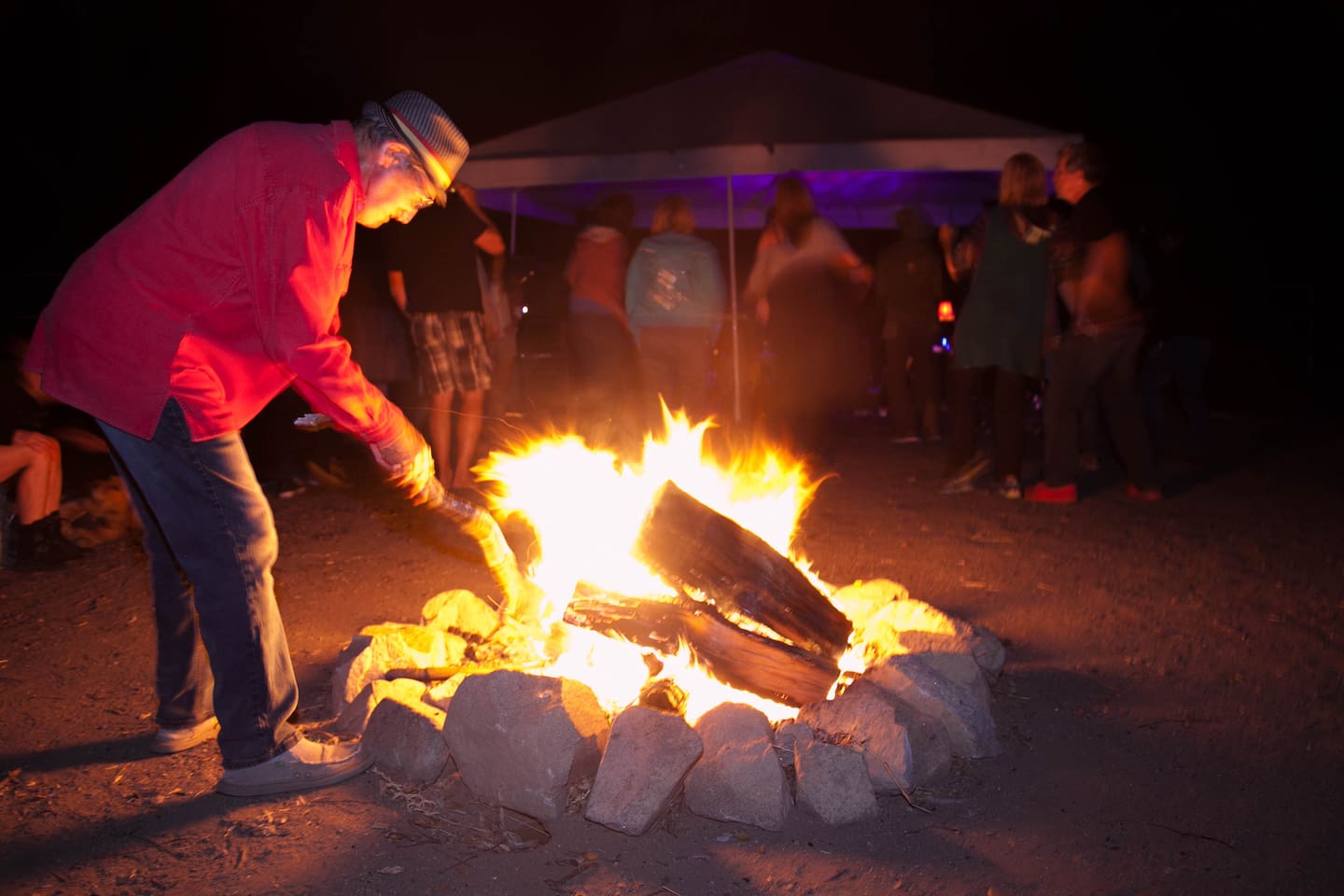 One of two fire pits