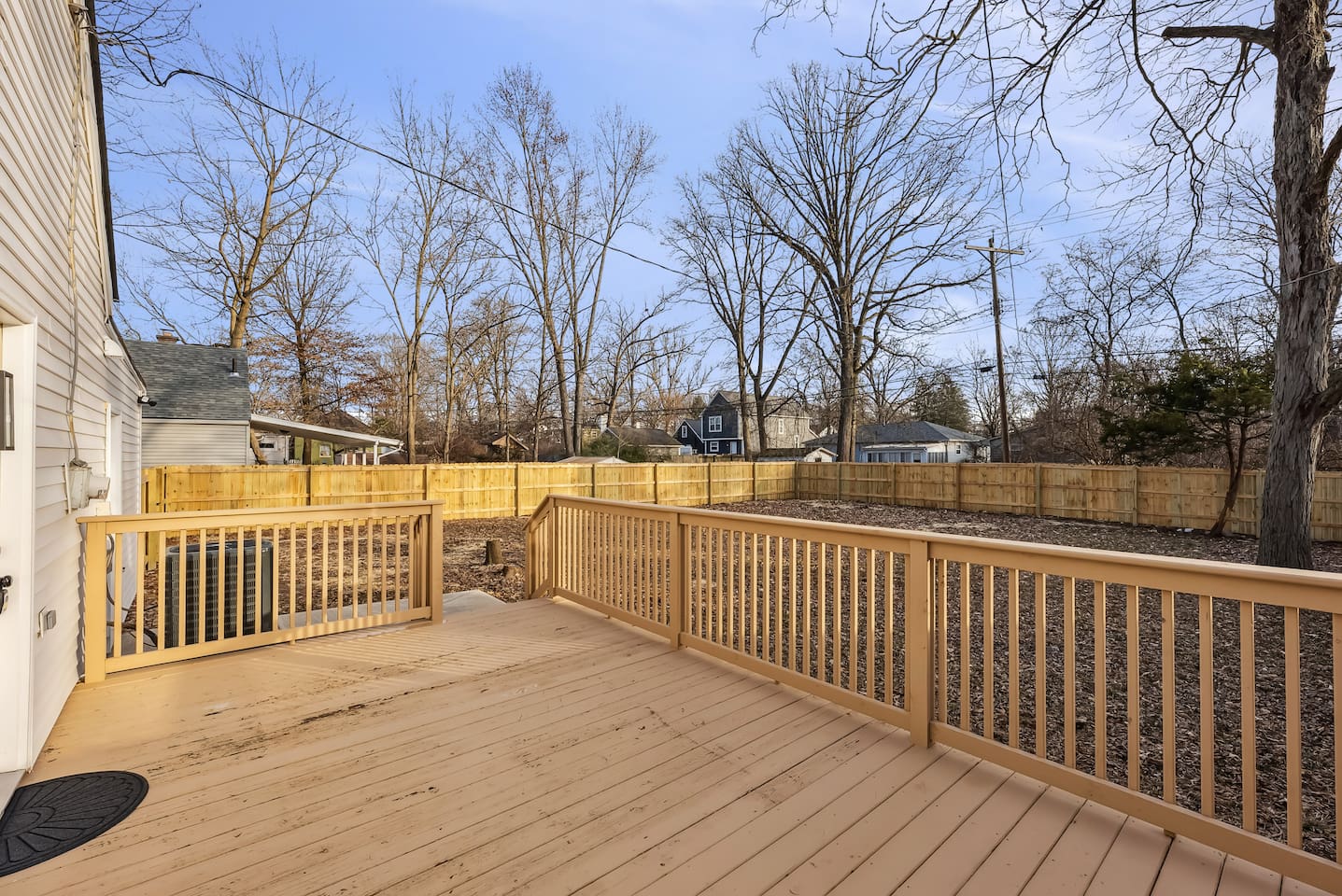 Large fenced in yard for the kids and pets to enjoy!  Coming soon-outdoor seating, a grill, a firepit, and corn-hole!