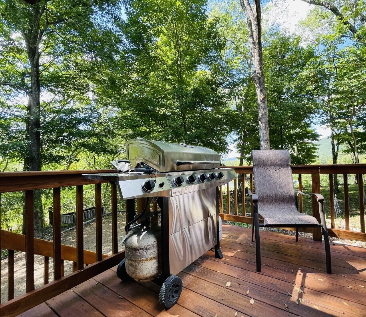Grill with propane provided