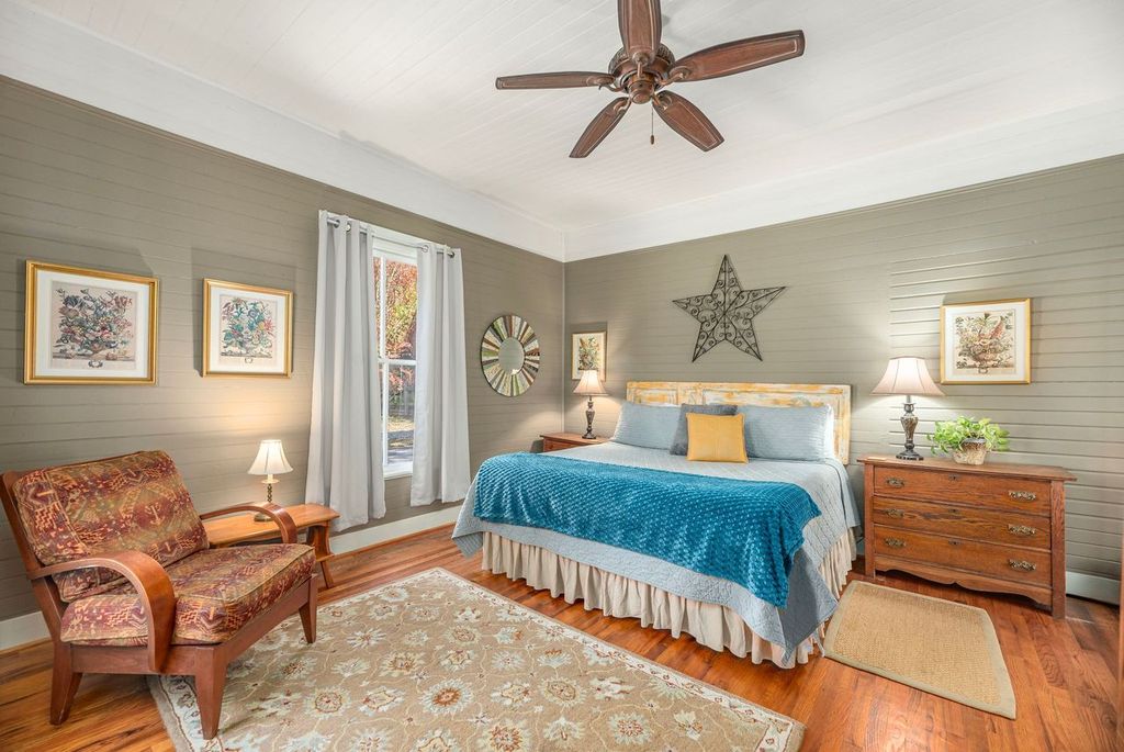 A king size bed awaits after a long day exploring the area.