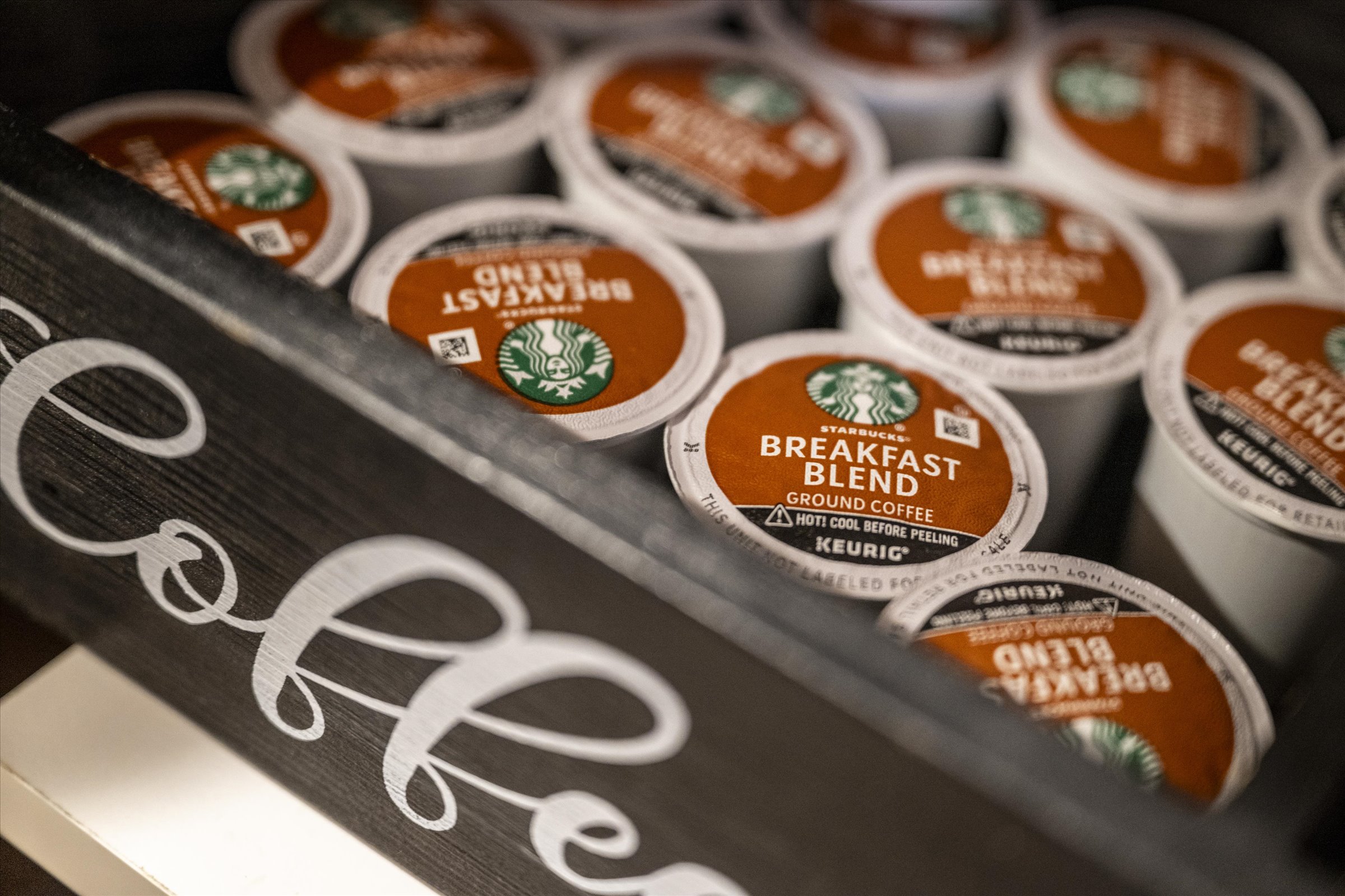 K-Cups, cream, and sugar and provided