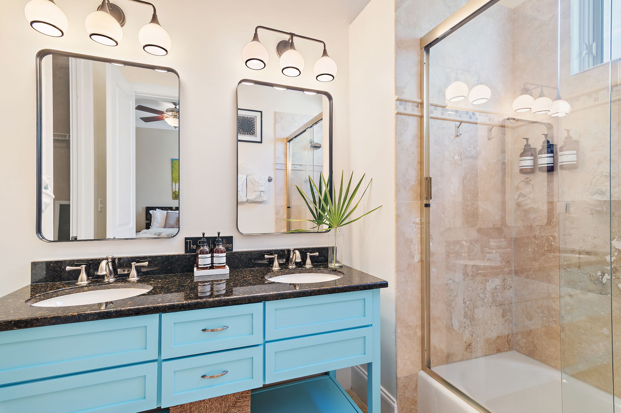 Primary bathroom has just been renovated - double sinks and a huge closet!