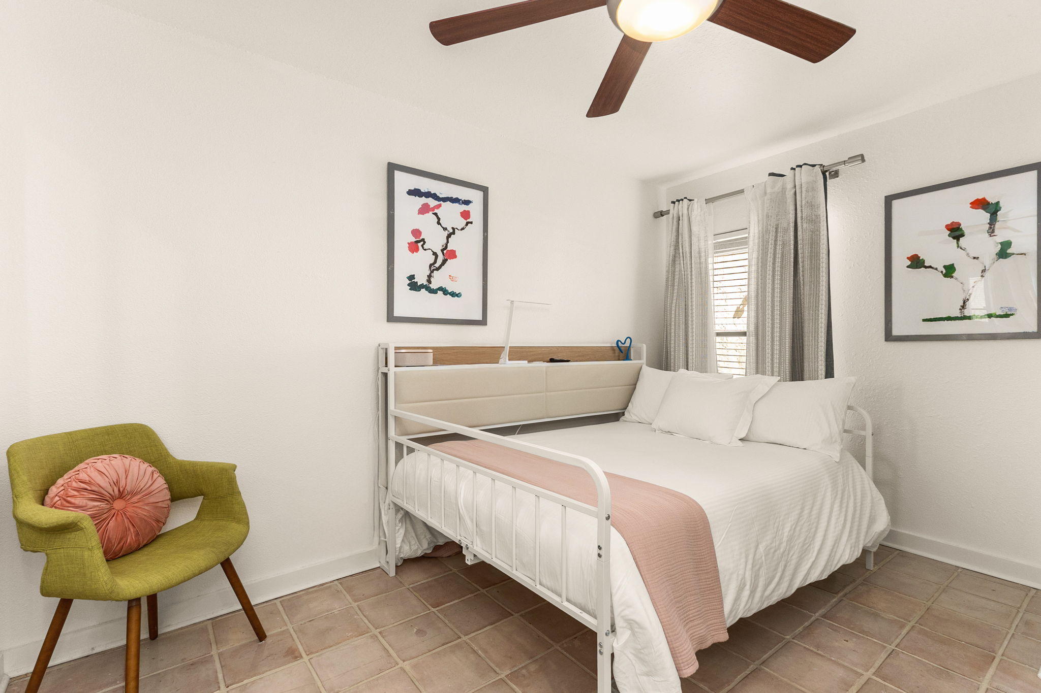 Serene guest bedroom with quality bedding