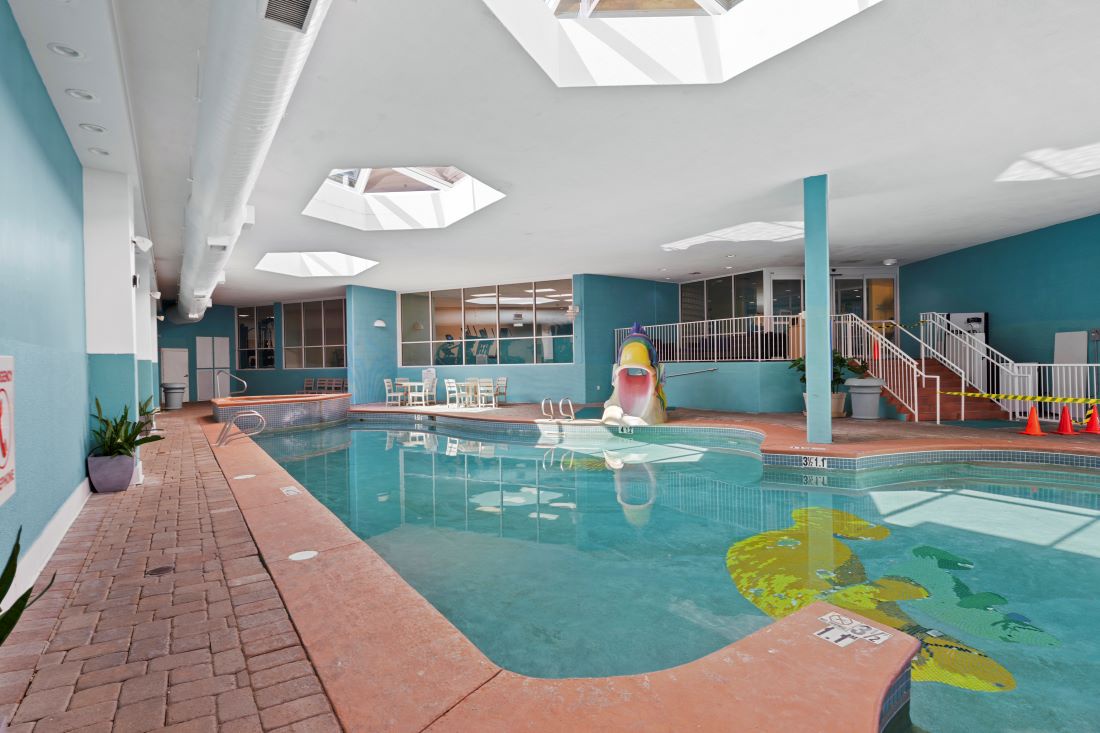 Here's our indoor pool in the D Building