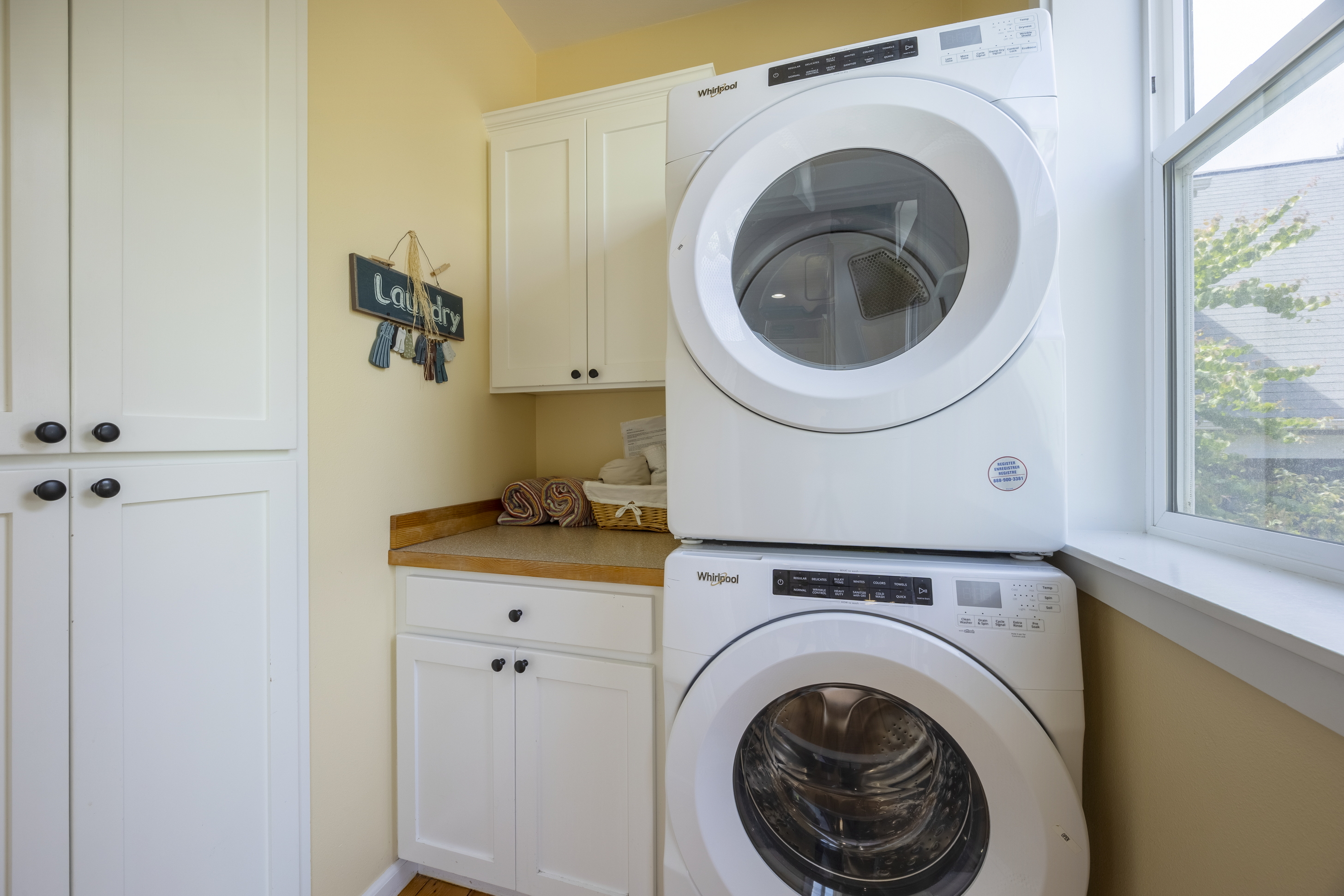 Private laundry room makes it easy to refresh clothes during your stay ~ perfect for longer trips or families.