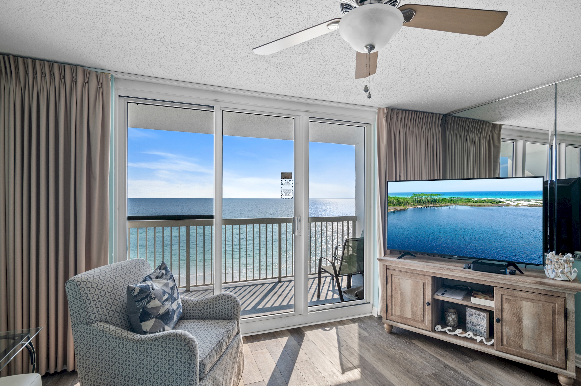 The beach view always follow you in unit 1006 at Pelican Beach Resort Destin FL